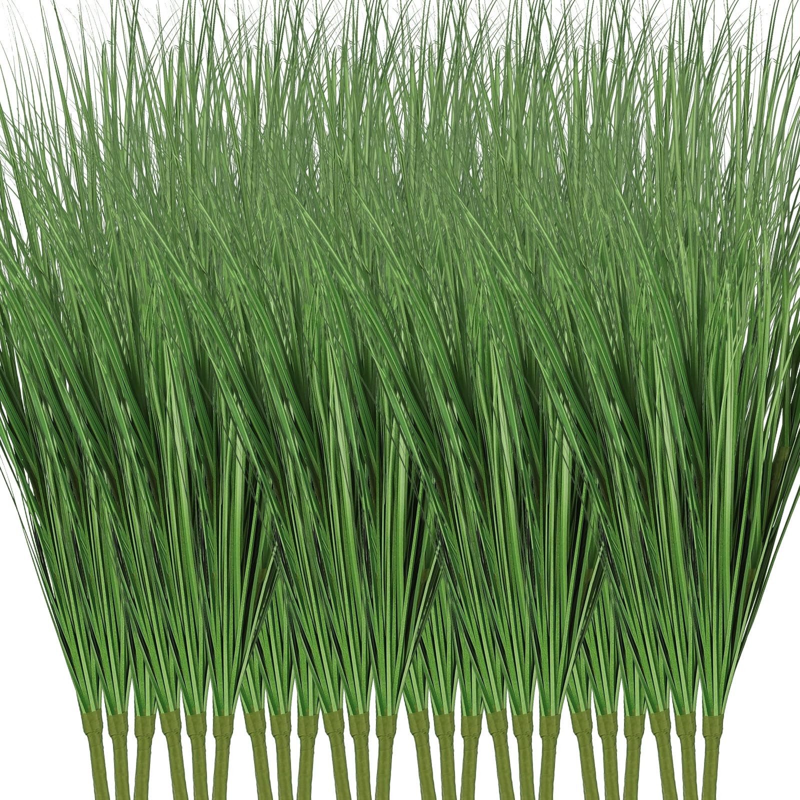 Tigeen 18 Pcs 33 Inch Faux Grasses Artificial Grass Outdoor Green Tigeen 18 Pcs 33 Inch Faux Grasses Artificial Grass Outdoor Green