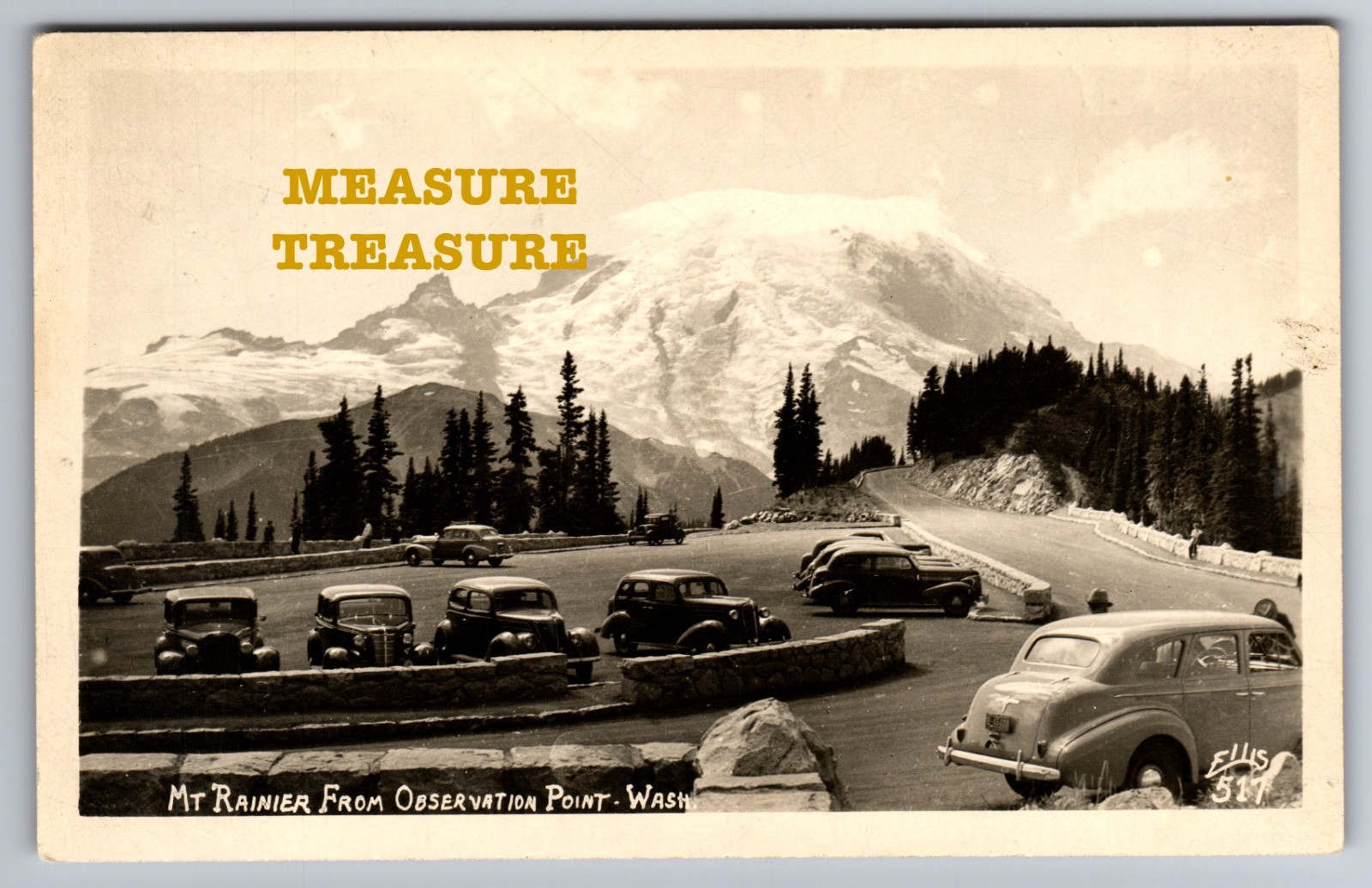 C.1946 RPPC SEATTLE, WA MOUNT. RAINIER FROM OBSERVATION POINT PHOTO Postcard Q6