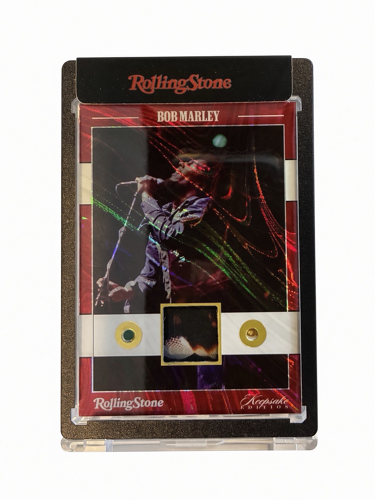 2025 Rolling Stone Bob Marley Dual Gem + Swatch Keepsake #50 1/10 Red Foil ALPHA 2025 Rolling Stone Bob Marley Dual Gem + Swatch Keepsake #50 1/10 Red Foil ALPHA