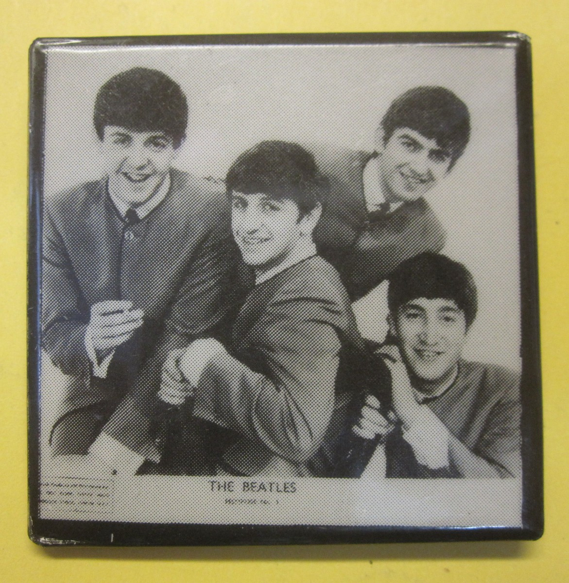 Vintage 1970s/80s THE BEATLES 2" Square Pin Badge Vintage 1970s/80s THE BEATLES 2" Square Pin Badge