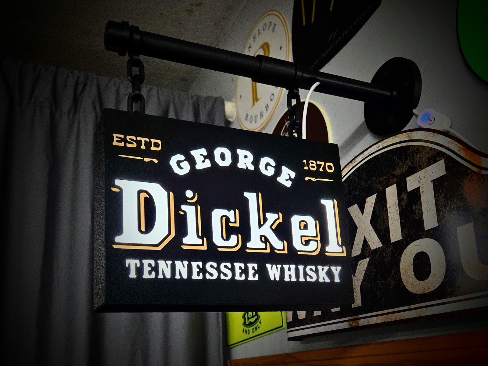 George Dickel Tennessee Whisky Hanging LED Light Box Bar Decor Sign George Dickel Tennessee Whisky Hanging LED Light Box Bar Decor Sign