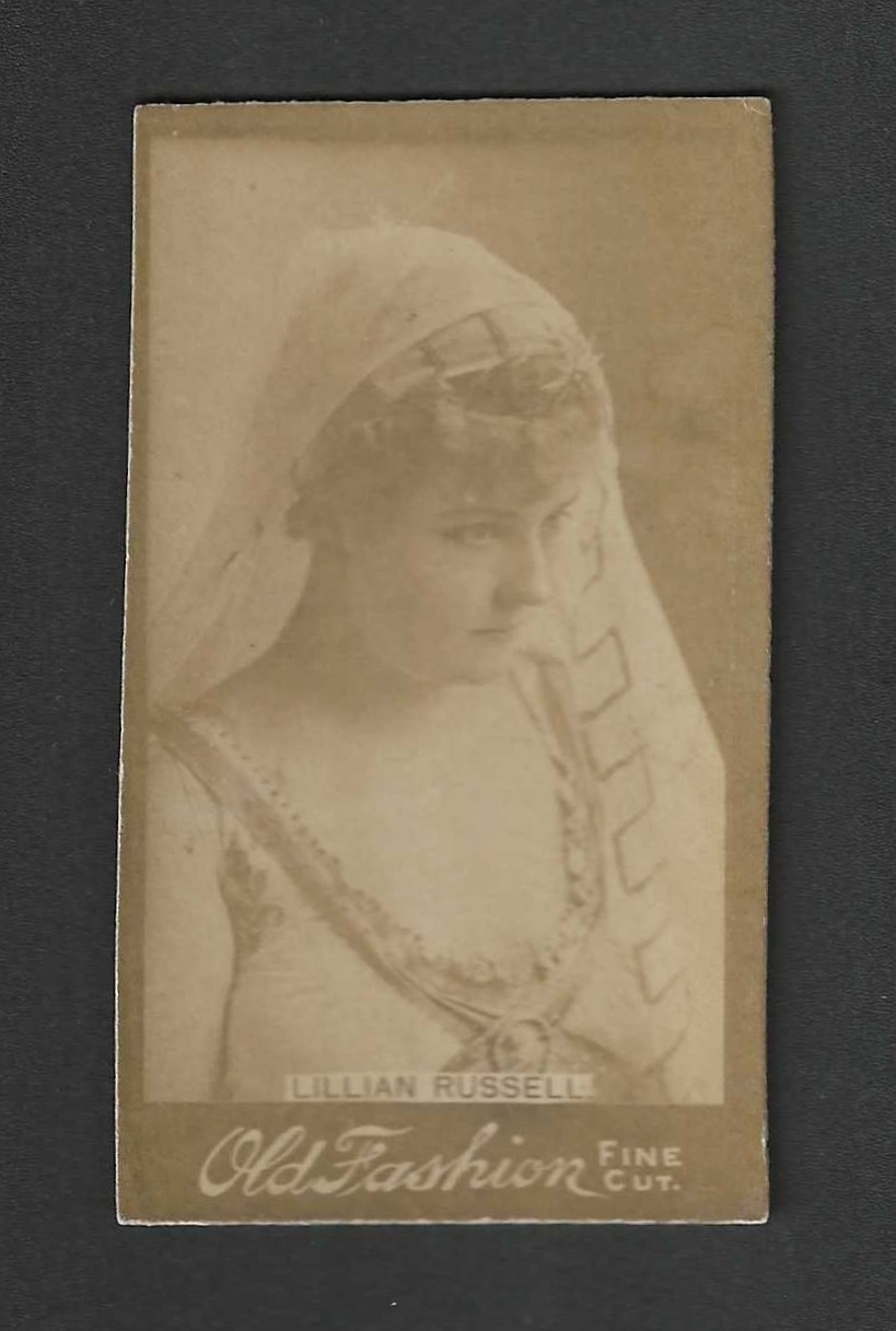 c1880s N664 Tobacco Card - Old Fashion Fine Cut Actresses - Lillian Russell Veil c1880s N664 Tobacco Card - Old Fashion Fine Cut Actresses - Lillian Russell Veil