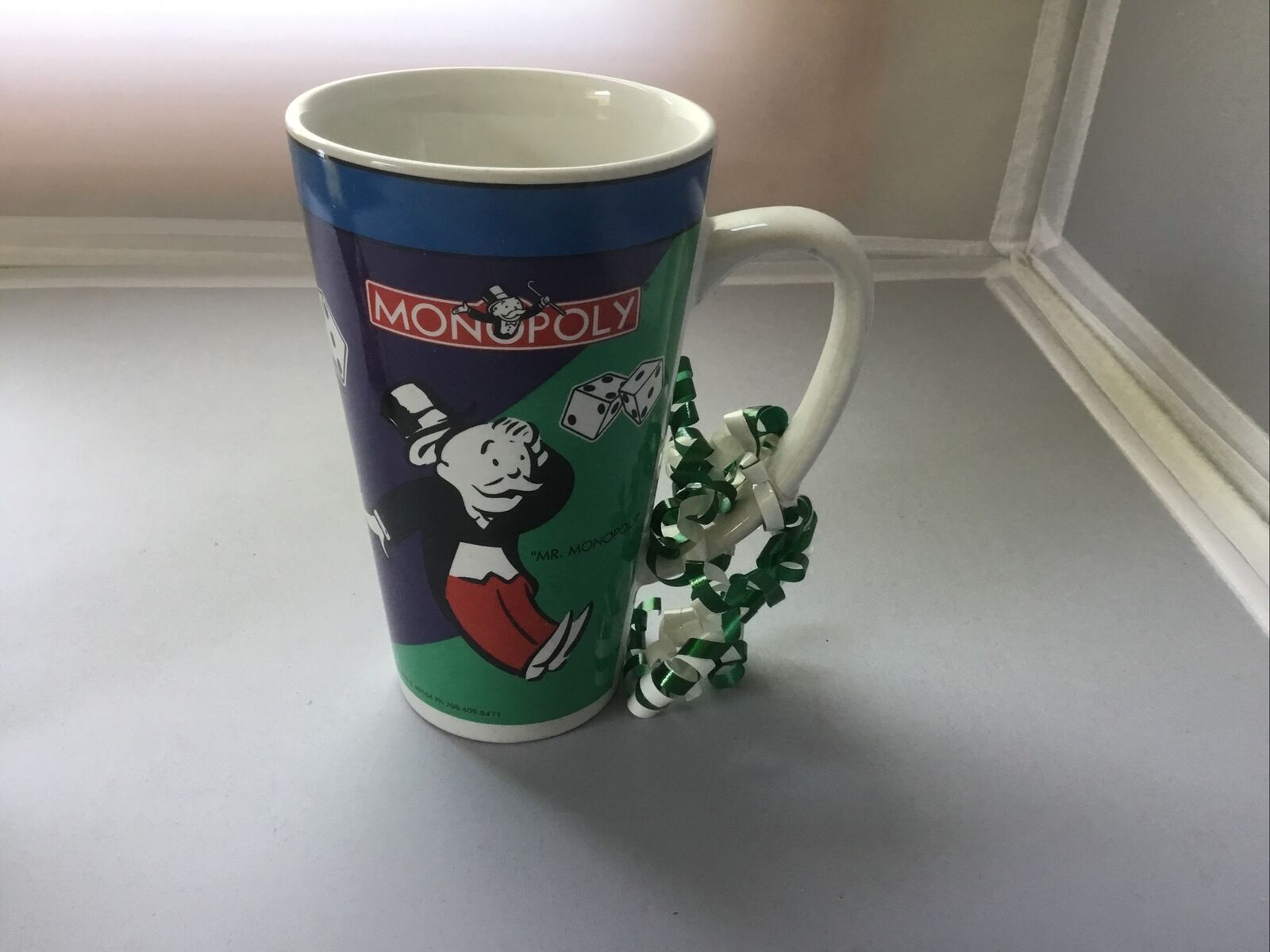 1999 Hasbrro Mr Monopoly Banker Tall Coffee Tea Latte Mug Cup Design Pac