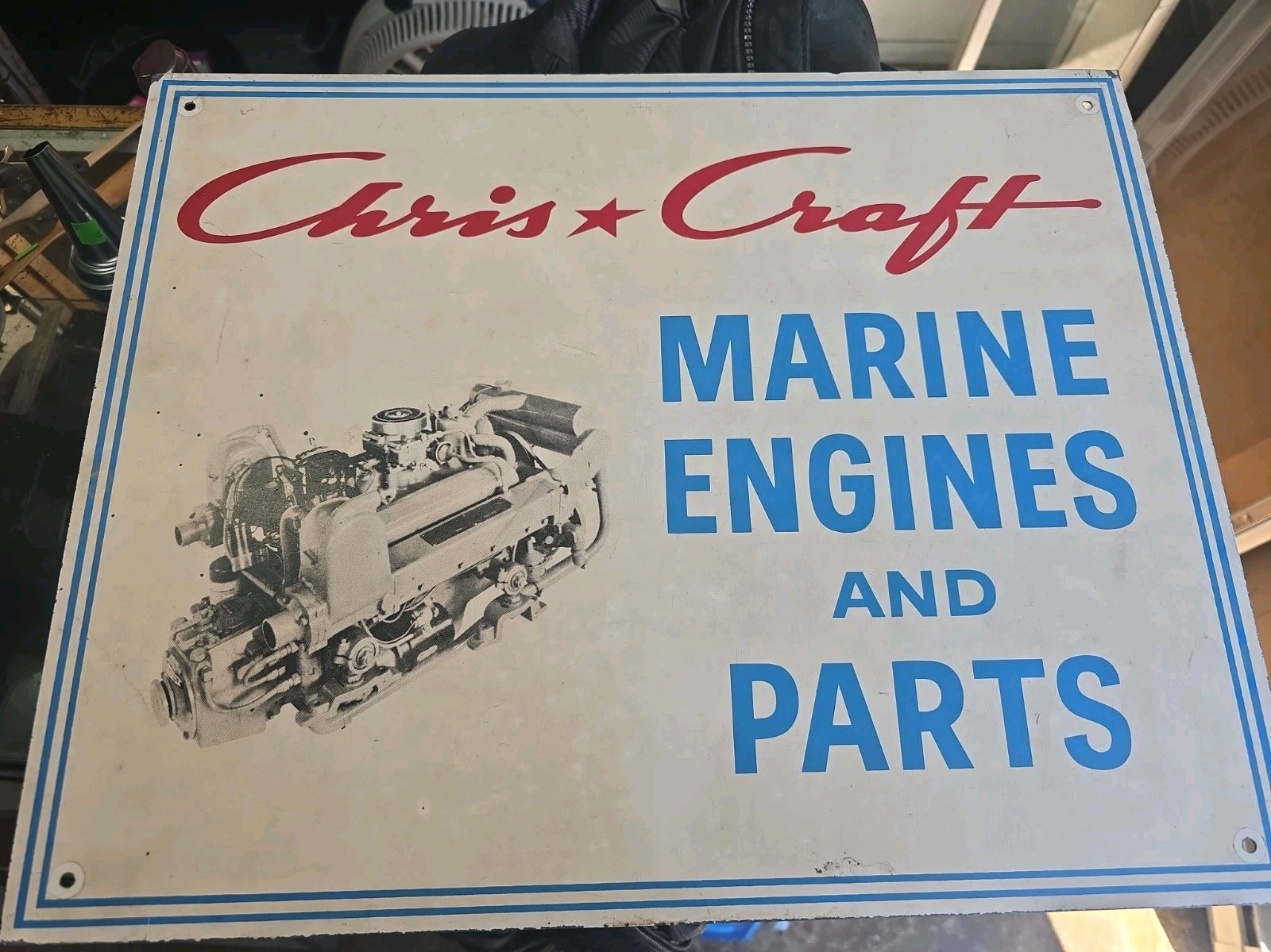 Vintage 1950s/60s Original Chris Craft Marine Engines & Parts Metal Sign Boating Vintage 1950s/60s Original Chris Craft Marine Engines & Parts Metal Sign Boating