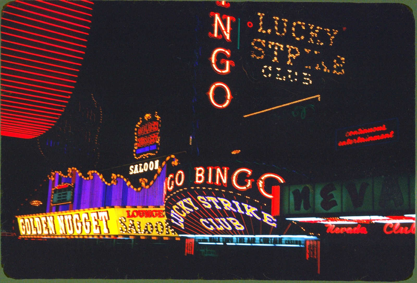 Vintage 1964 Las Vegas Fremont St Neon Casino Signs 35mm Kodachrome Slides Vintage 1964 Las Vegas Fremont St Neon Casino Signs 35mm Kodachrome Slides