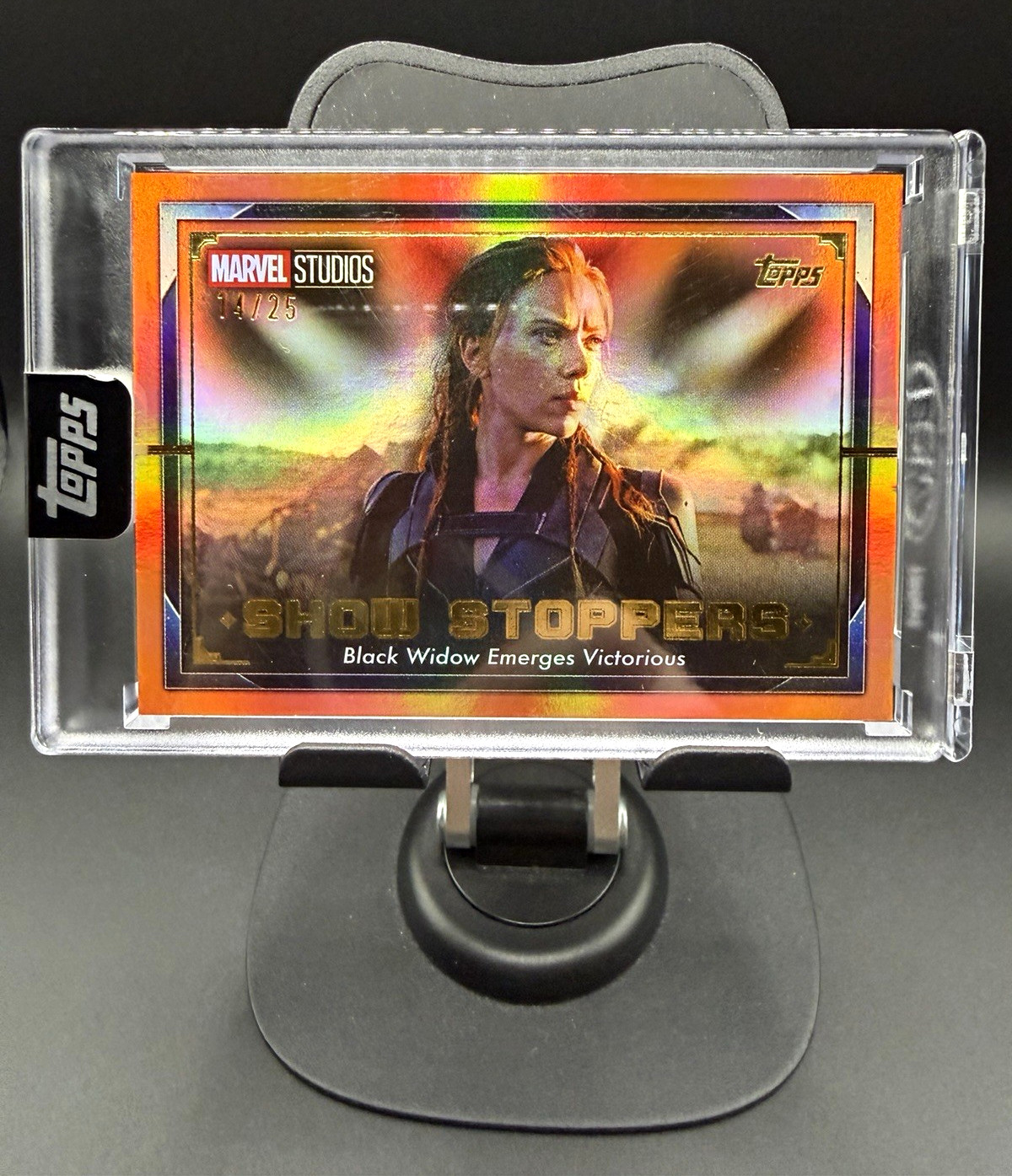 Topps 2025 Marvel Show Stoppers Black Widow Emerges Victorious ST-8 14/25 Topps 2025 Marvel Show Stoppers Black Widow Emerges Victorious ST-8 14/25