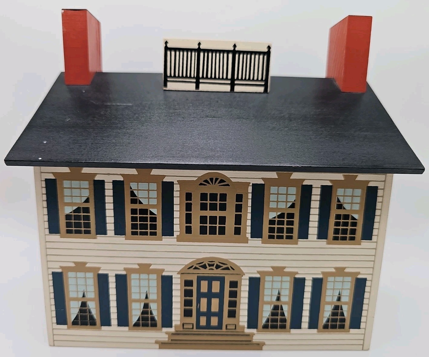 Windfield Designs GEORGEAN MANOR House Wood Coin Bank 1987 Signed H. Musser Windfield Designs GEORGEAN MANOR House Wood Coin Bank 1987 Signed H. Musser