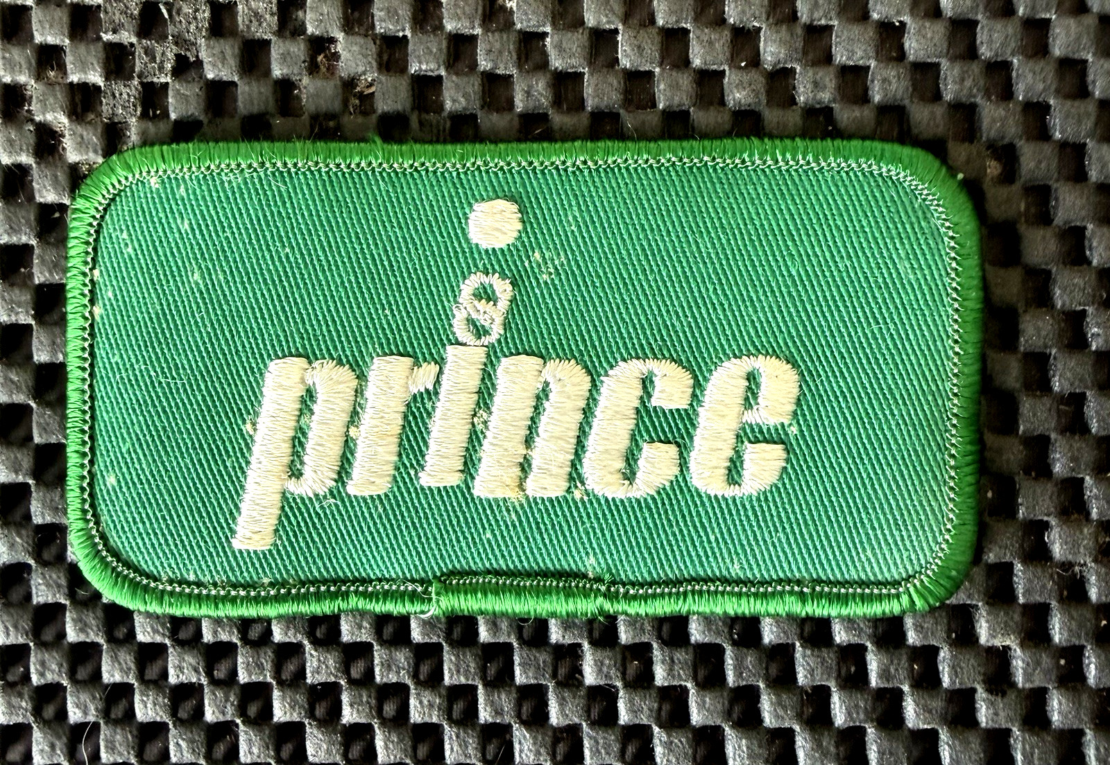 PRINCE TENNIS EMBROIDERED SEW ON PATCH FROM 1970 RACKETS BALLS RARE 4" x 2" NOS