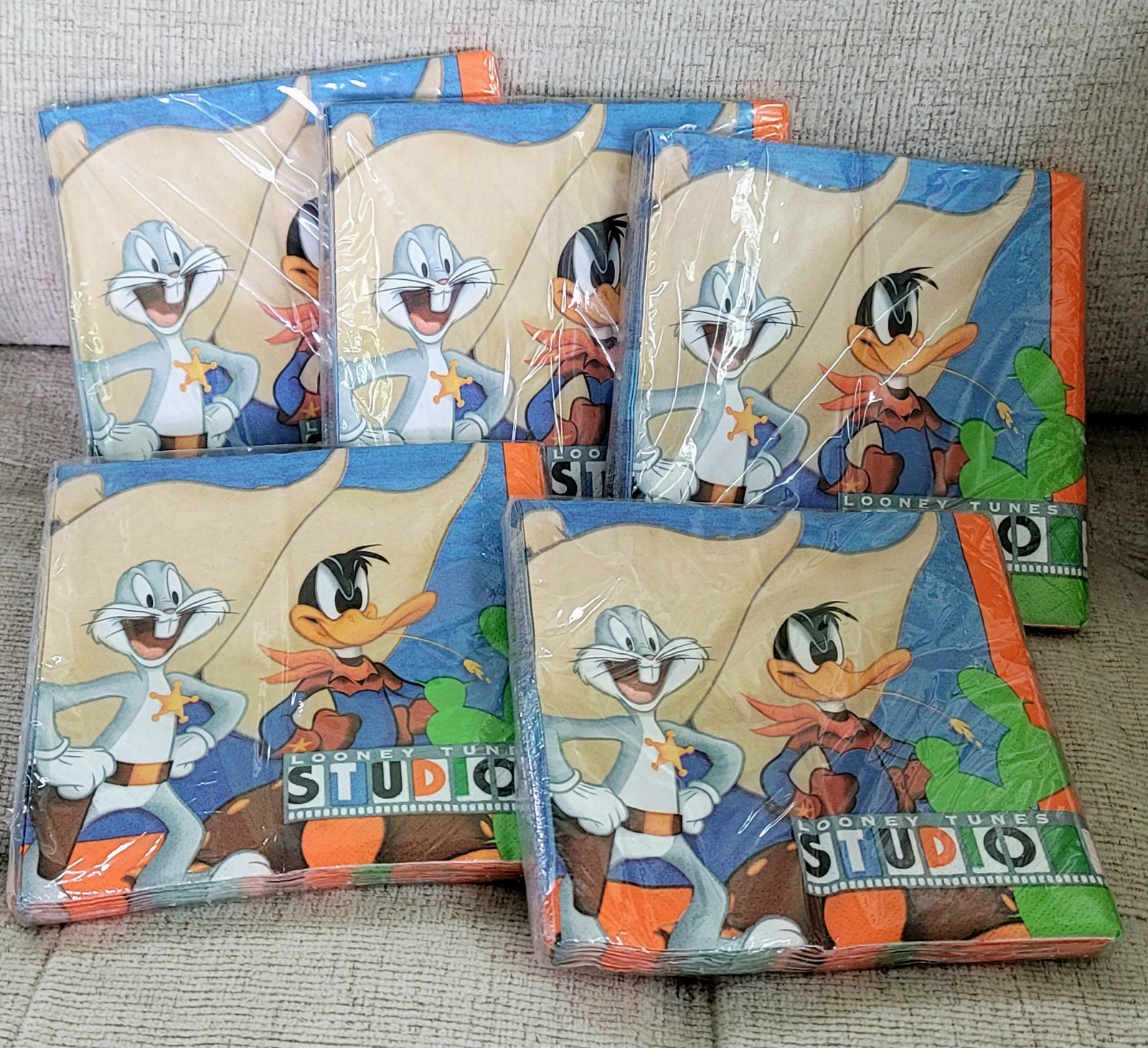 Vintage Looney Tunes Paper Napkins Packs Sealed Lot of 4 Cowboy Bugs Bunny Daffy Vintage Looney Tunes Paper Napkins Packs Sealed Lot of 4 Cowboy Bugs Bunny Daffy