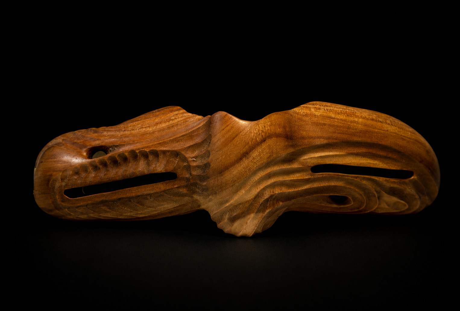 Inuit Wooden Snow Goggles, Eskimo Wood Art, Rustic Alaskan Reproduction #2