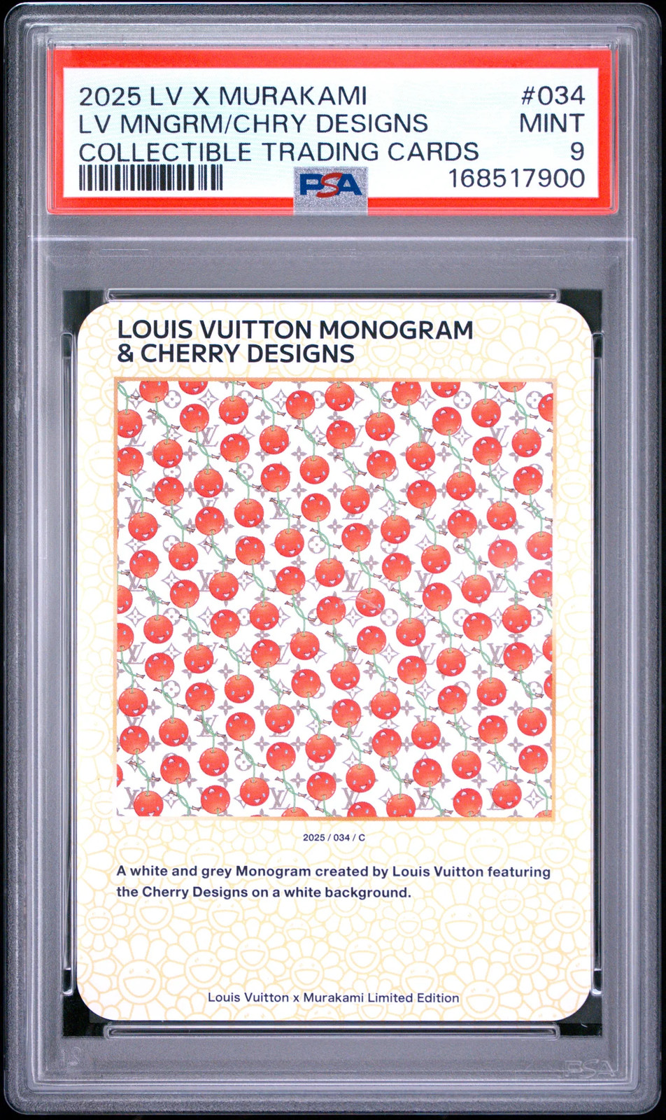 2025 Louis Vuitton X Murakami LV Trading Cherry Designs LV Monogram #034 PSA 9 2025 Louis Vuitton X Murakami LV Trading Cherry Designs LV Monogram #034 PSA 9