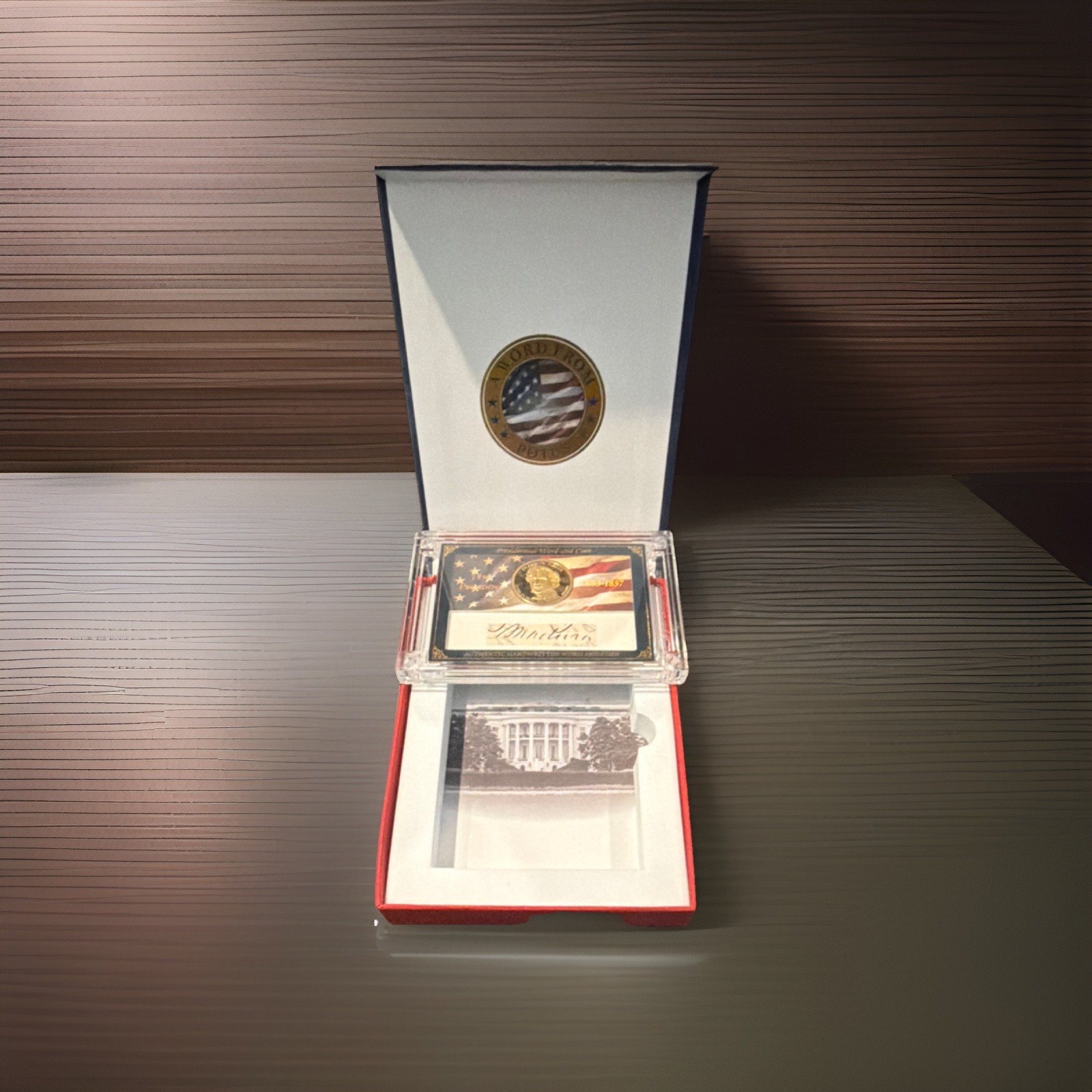 Franklin Pierce Relic Limited Edition Card 05/60 Handwritten Word & Dollar Coin Franklin Pierce Relic Limited Edition Card 05/60 Handwritten Word & Dollar Coin