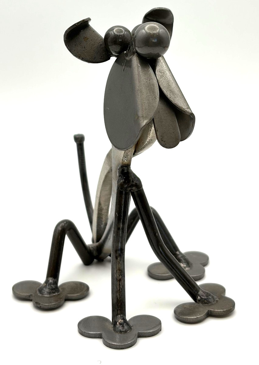 Vintage DOG Metal Art Sculpture Tools Mechanic, made from Pliers Nails STEAMPUNK