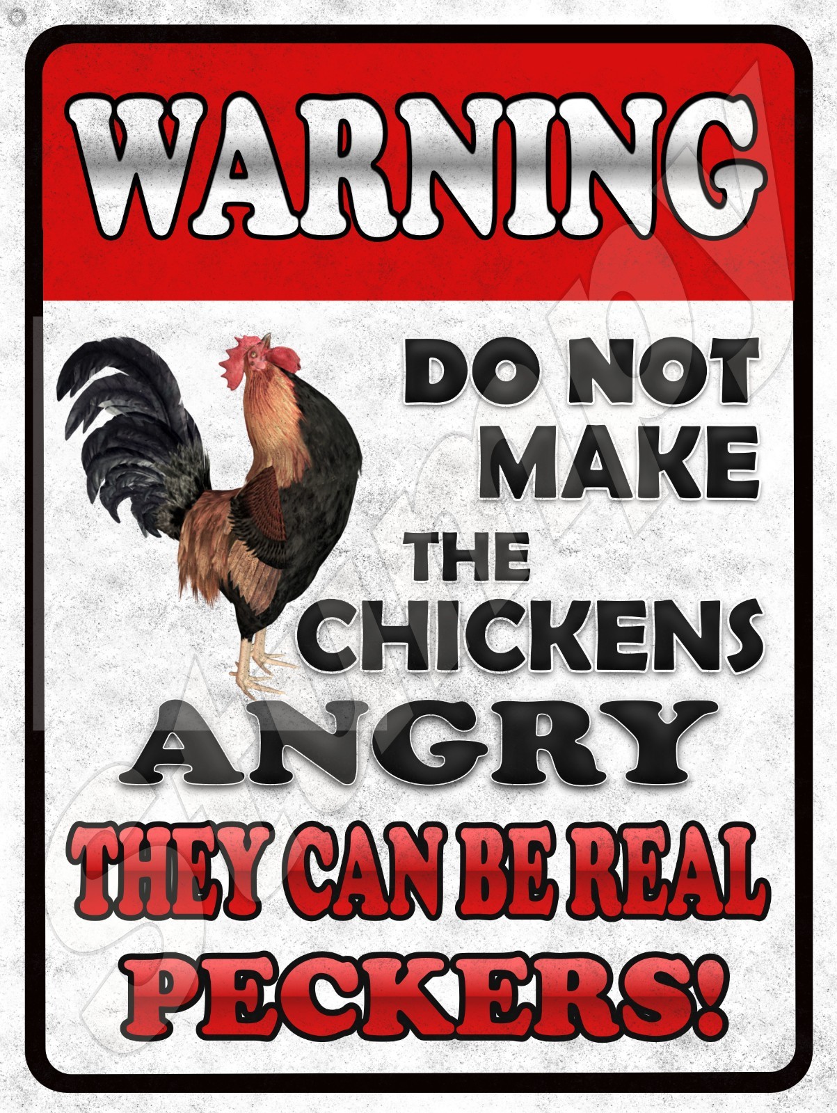 Warning Do not make the Chickens Angry Metal Sign 9" x 12" or 12" x 16" Warning Do not make the Chickens Angry Metal Sign 9" x 12" or 12" x 16"