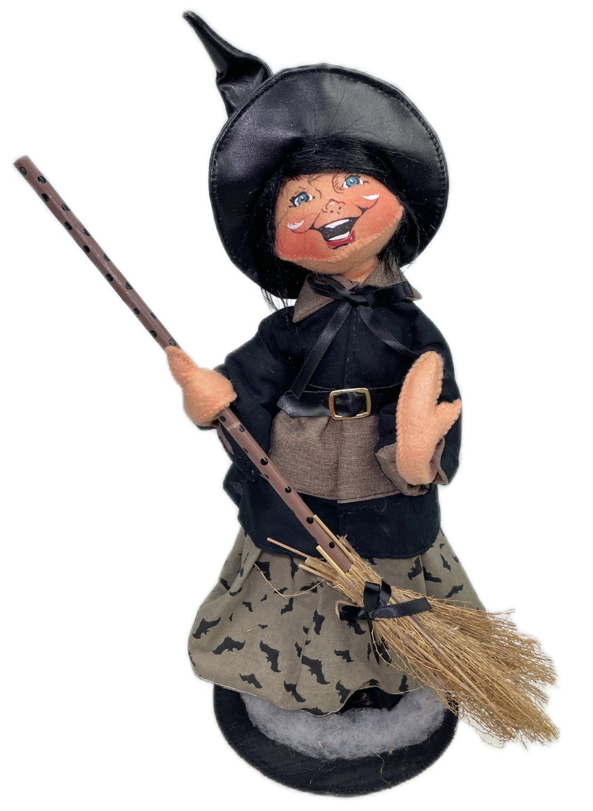 15” Annalee Halloween Witch with Broom Doll on Stand 2020 Painted Face 15” Annalee Halloween Witch with Broom Doll on Stand 2020 Painted Face