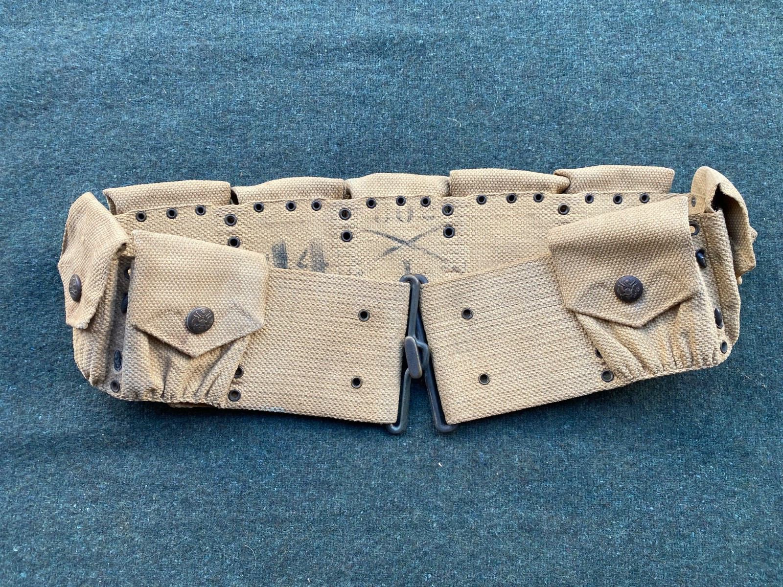 Original pre-WW1 US Army M1903 Eagle Snap 9 Pocket Cavalry Rifle Cartridge Belt Original pre-WW1 US Army M1903 Eagle Snap 9 Pocket Cavalry Rifle Cartridge Belt