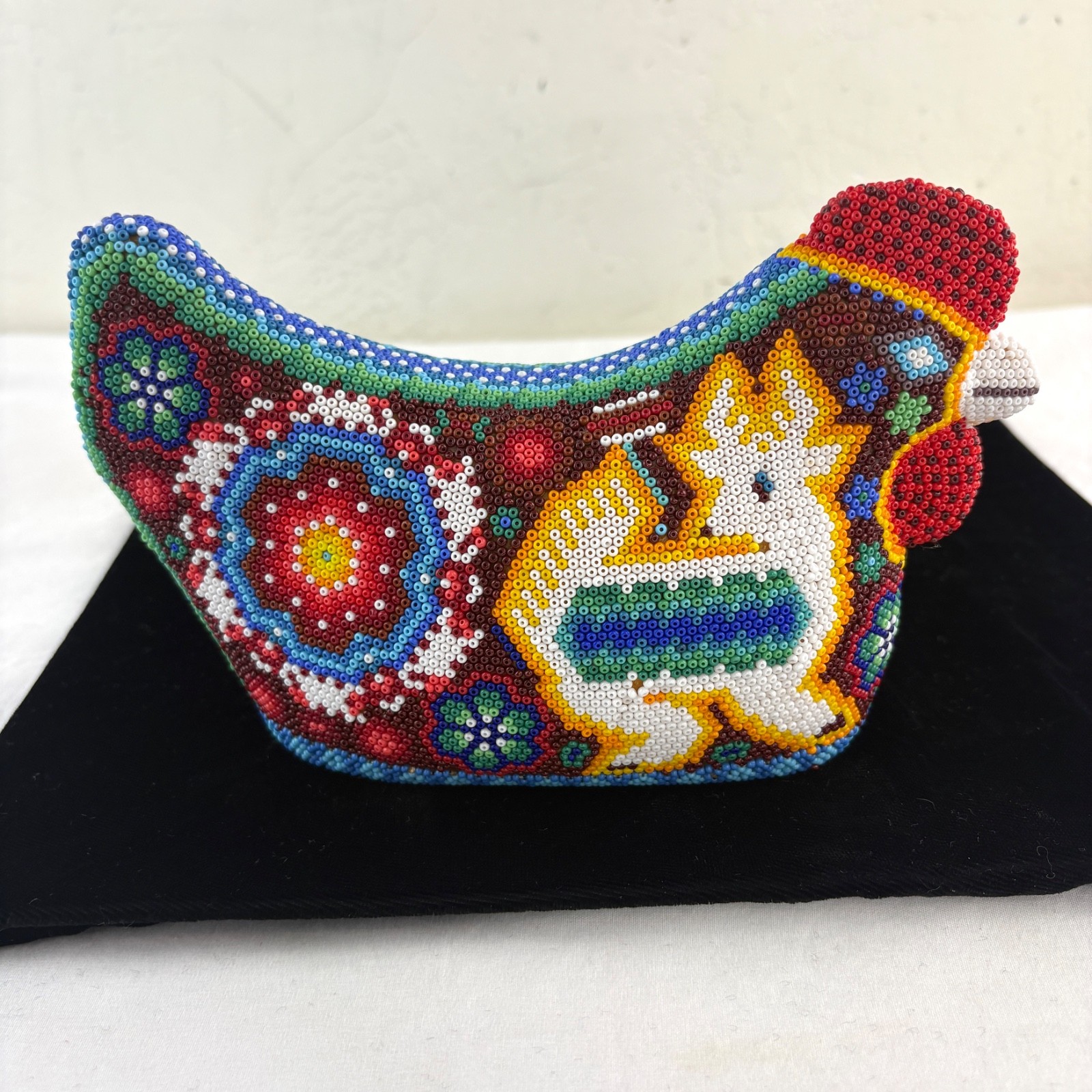 Vintage Huichol Beaded Mother Hen Handmade Mexican Vintage Huichol Beaded Mother Hen Handmade Mexican