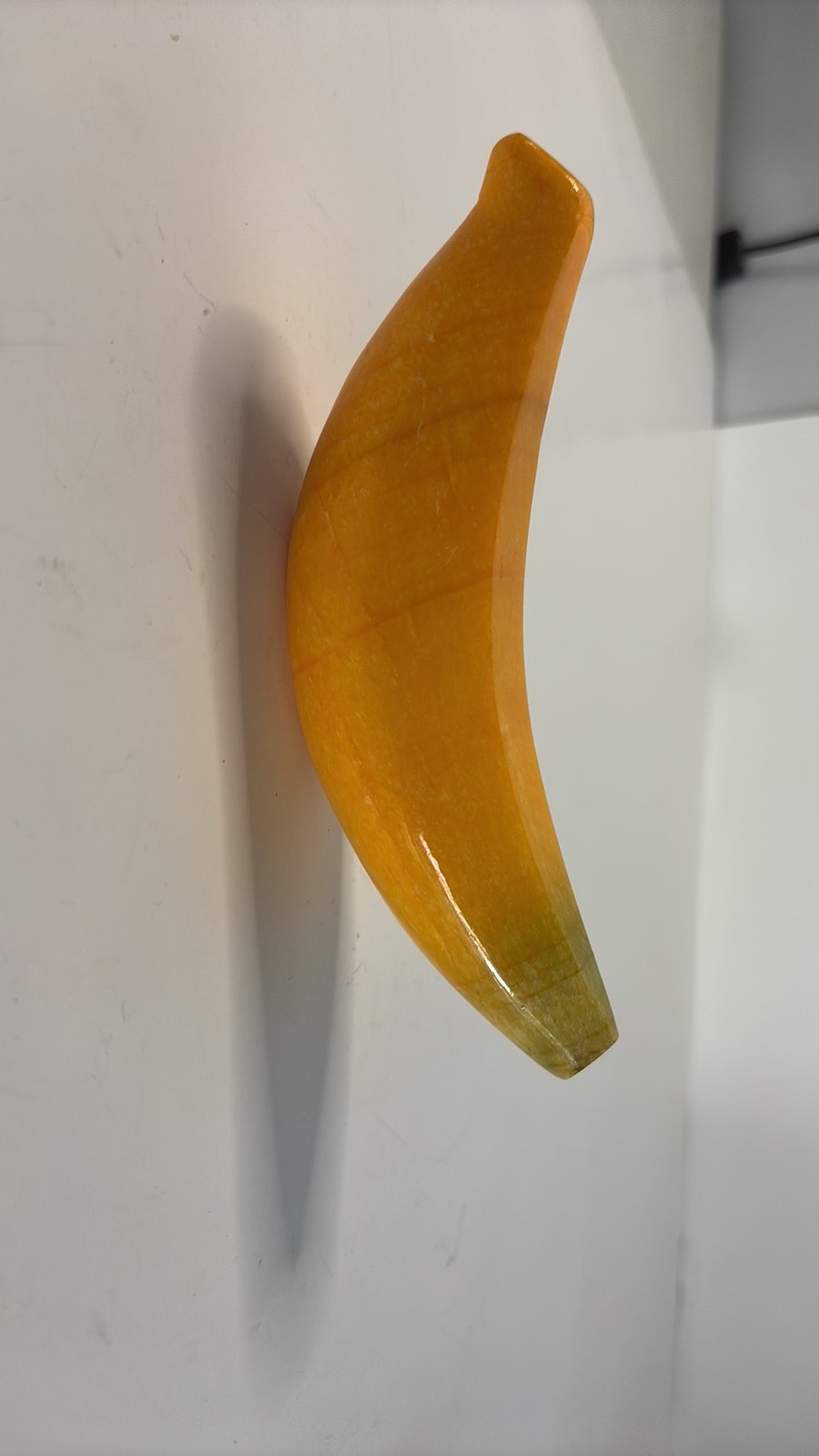 Vintage Hand-Carved Alabaster Stone Banana Figurine Vintage Hand-Carved Alabaster Stone Banana Figurine