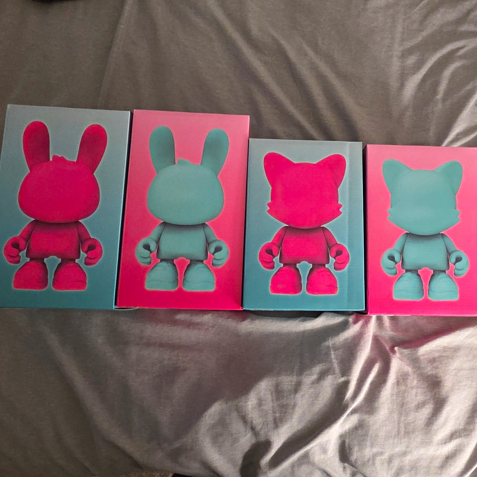 Bear Color Variant Figure Set Pink/Teal Multicolor Plastic (Pack of 4) Bear Color Variant Figure Set Pink/Teal Multicolor Plastic (Pack of 4)