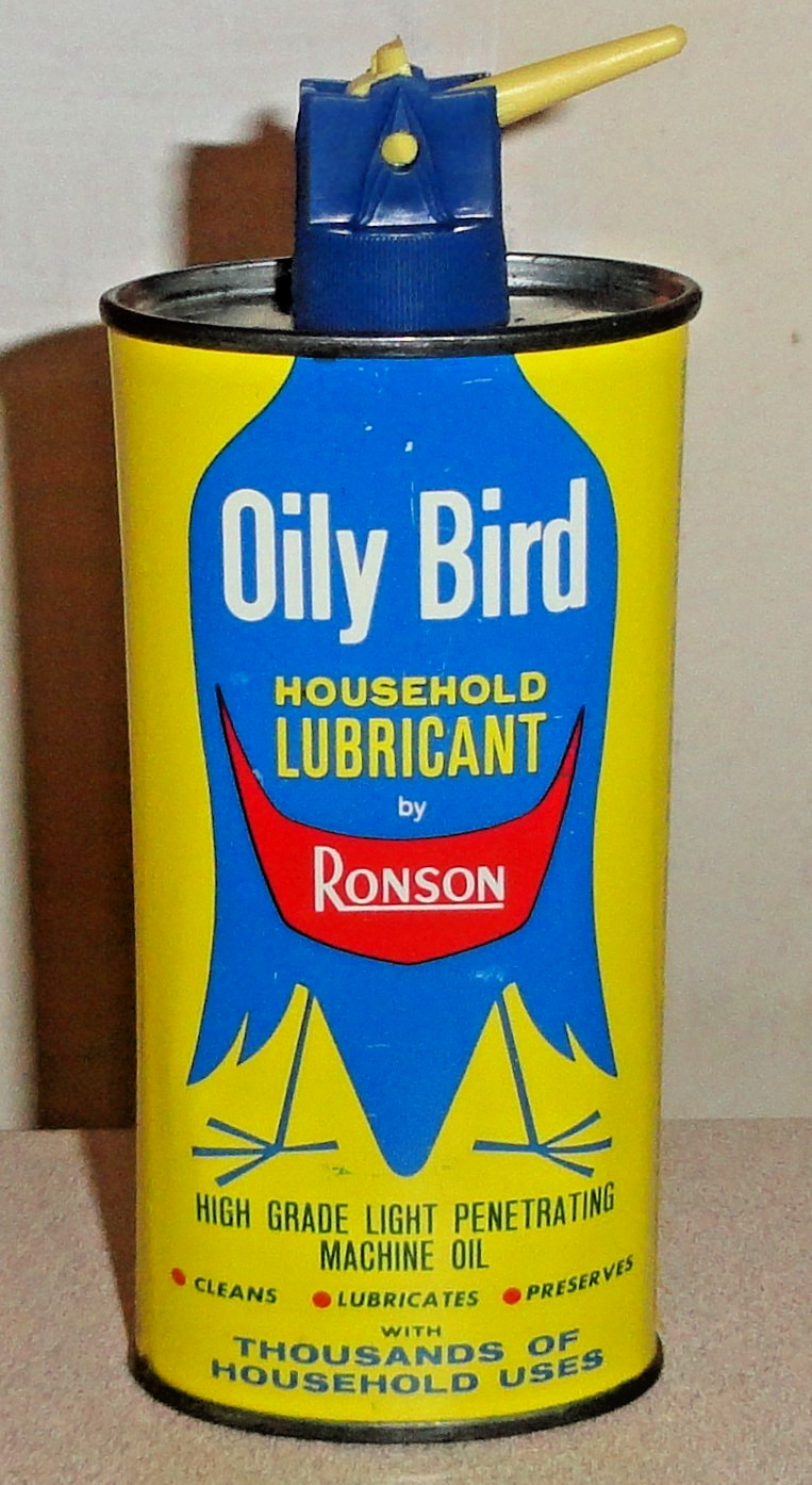 Rare Canada NOS Old Oval RONSON 4 Oz OILY BIRD Household Oil Can - Vintage Oiler Rare Canada NOS Old Oval RONSON 4 Oz OILY BIRD Household Oil Can - Vintage Oiler