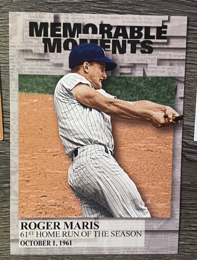 BASEBALL: ROGER MARIS, NEW YORK YANKEES=2017 TOPPS "MEMORABLE MOMENTS" CARD#MM-7 BASEBALL: ROGER MARIS, NEW YORK YANKEES=2017 TOPPS "MEMORABLE MOMENTS" CARD#MM-7