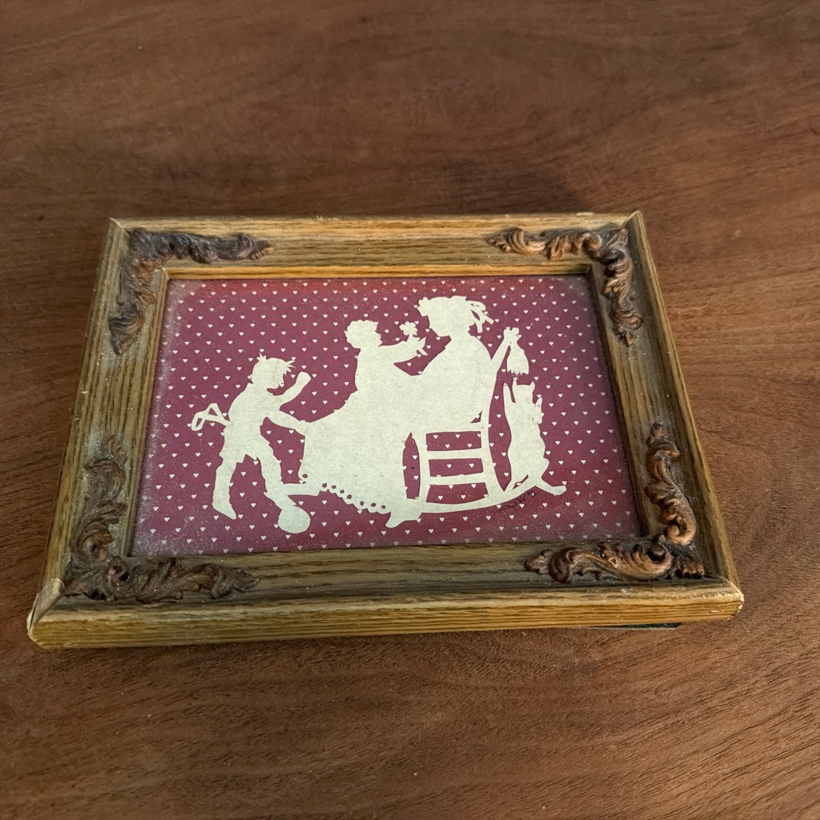 Vintage Framed Sillhouete Mother Playing With Her Sons Nice Read Vintage Framed Sillhouete Mother Playing With Her Sons Nice Read