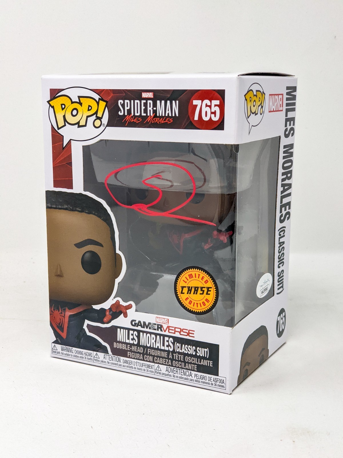 Shameik Moore Spider-Man Miles Morales Classic Suit #765 CHASE Signed Funko Pop Shameik Moore Spider-Man Miles Morales Classic Suit #765 CHASE Signed Funko Pop