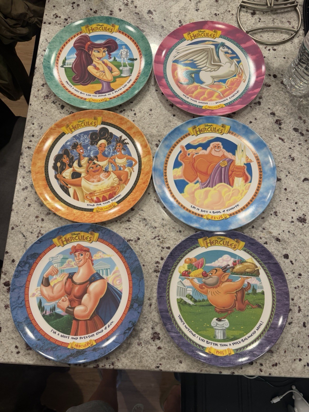 1997 Disney's Hercules McDonald's Collectors Plates. Full Set Of 6 1997 Disney's Hercules McDonald's Collectors Plates. Full Set Of 6