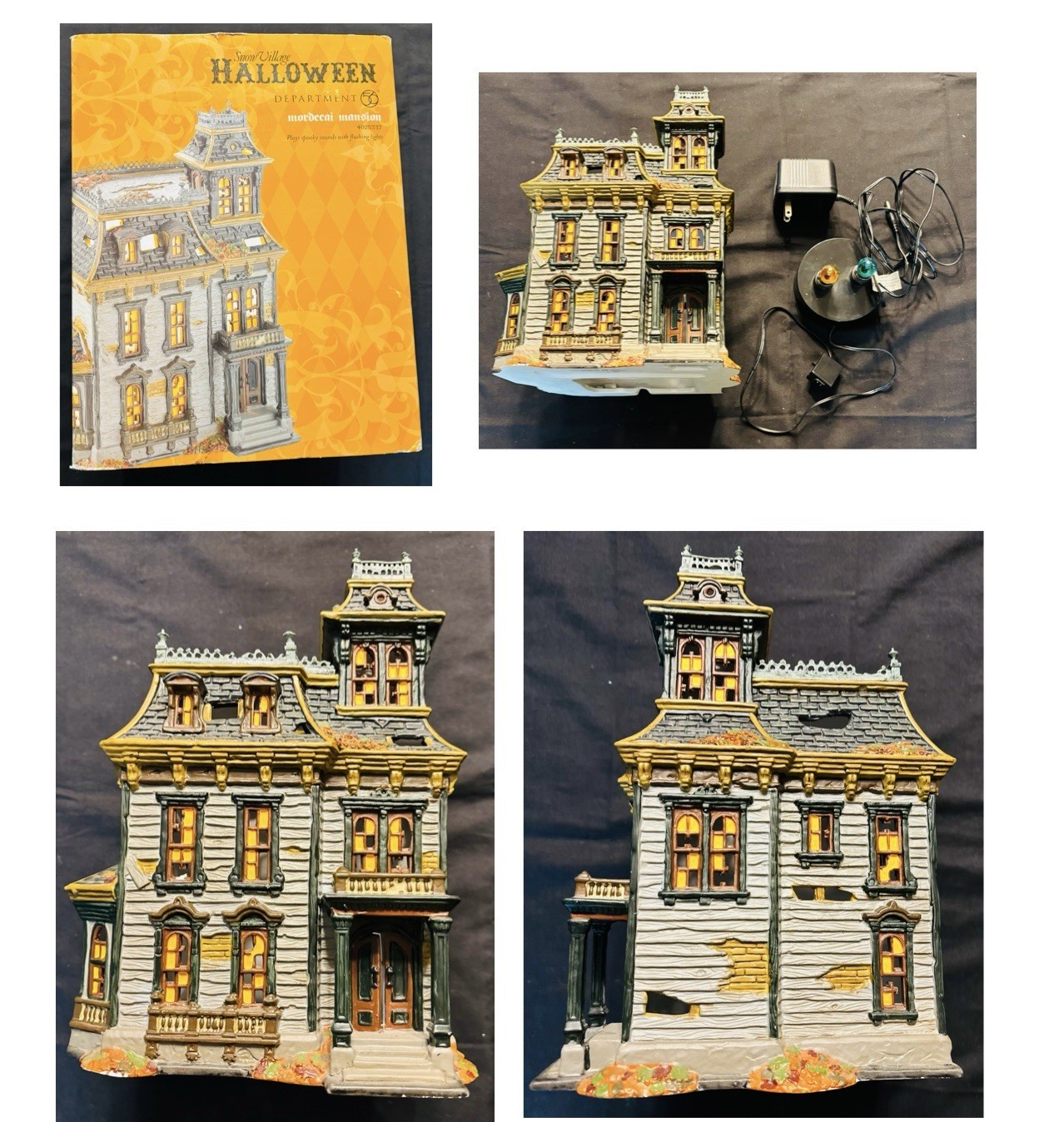 DEPT 56 MORDECAI MANSION HALLOWEEN SNOW VILLAGE 4025337 W/ BOX W/LIGHT & SOUND DEPT 56 MORDECAI MANSION HALLOWEEN SNOW VILLAGE 4025337 W/ BOX W/LIGHT & SOUND