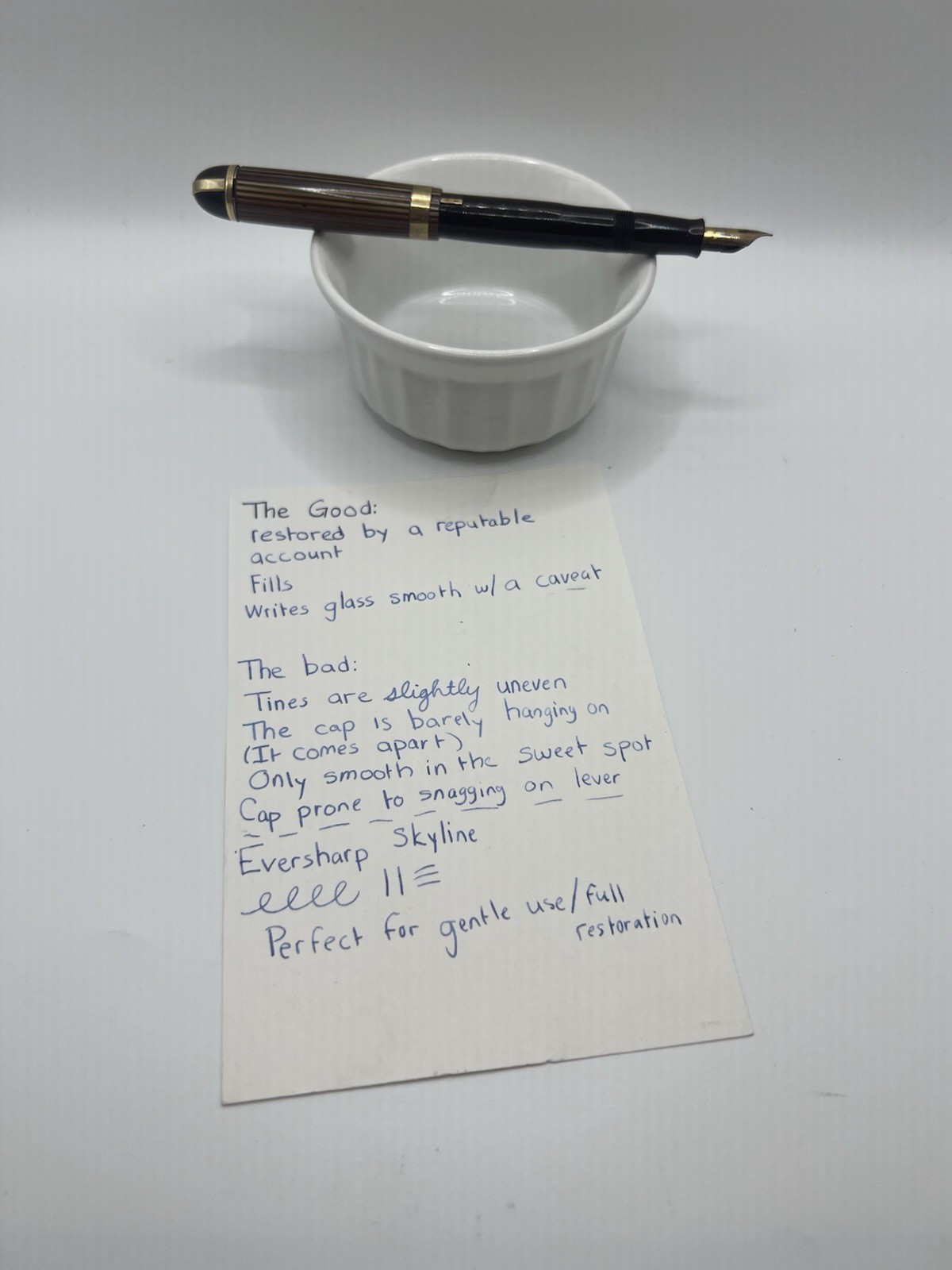 Vintage Eversharp Skyline Fountain Pen Brown Striated 14K Gold Nib Project Vintage Eversharp Skyline Fountain Pen Brown Striated 14K Gold Nib Project