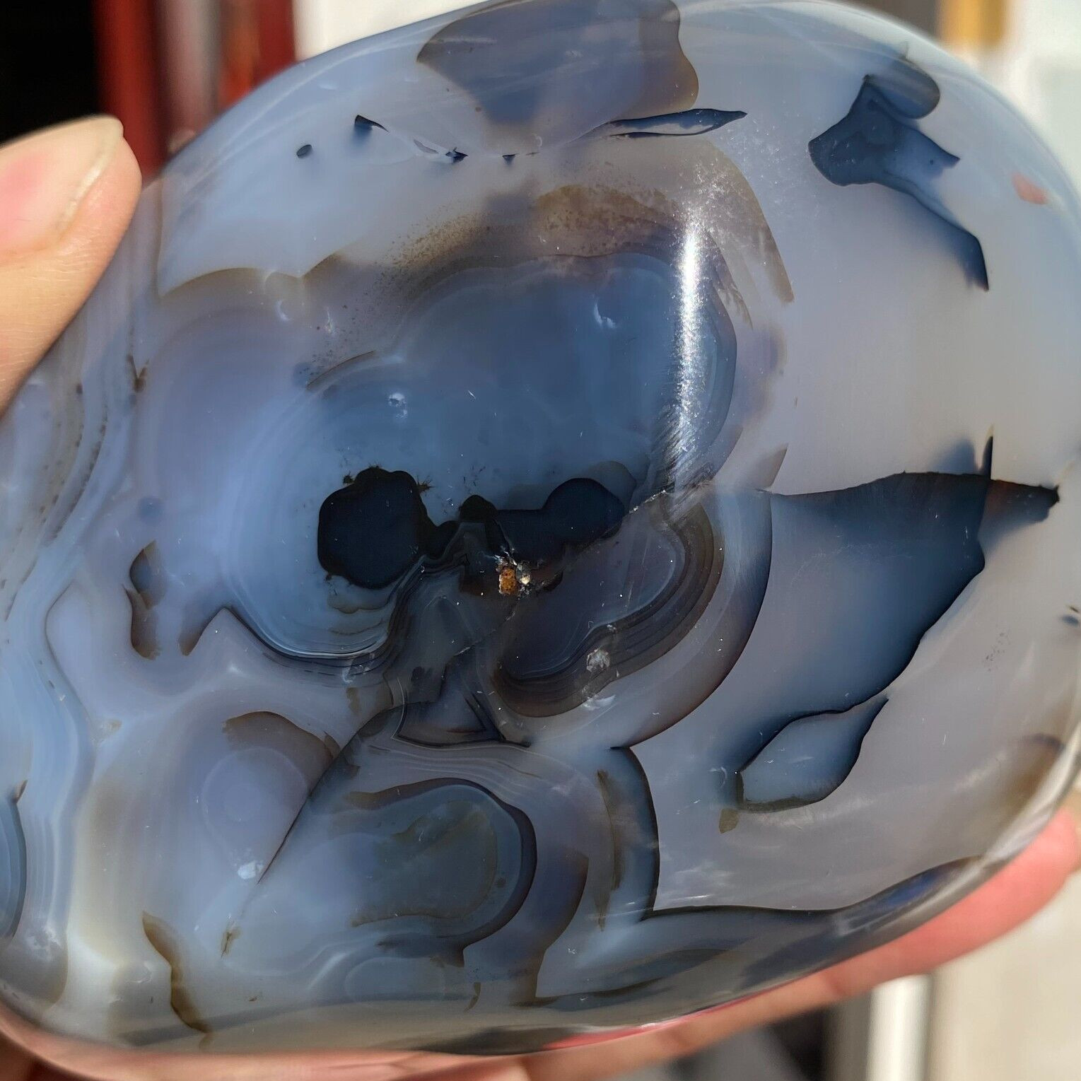 982g Dendritic Large Natural Chalcedony Agate Quartz Crystal Palm Stone Specimen