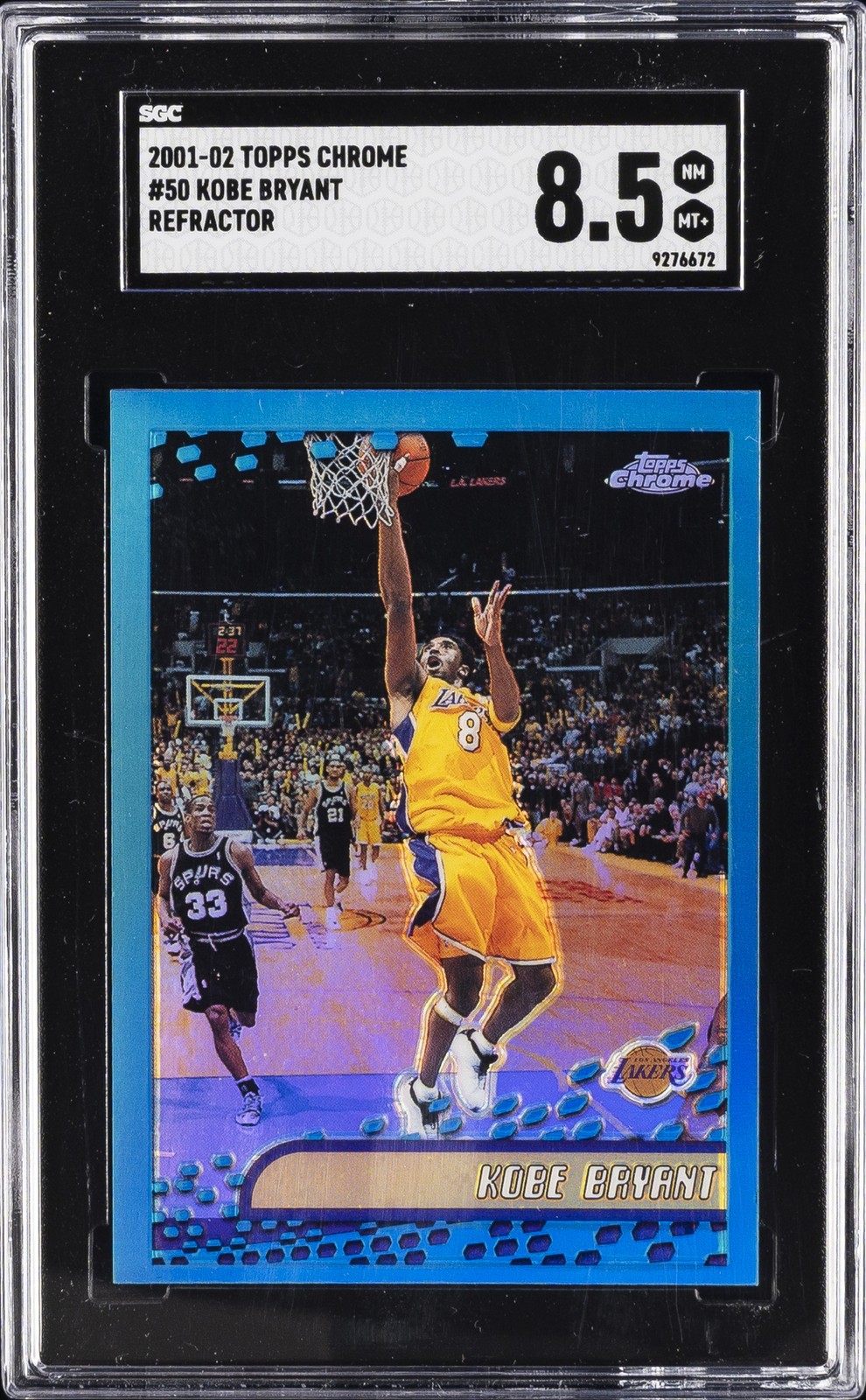 2001-02 TOPPS CHROME REFRACTOR #50 KOBE BRYANT SGC 8.5