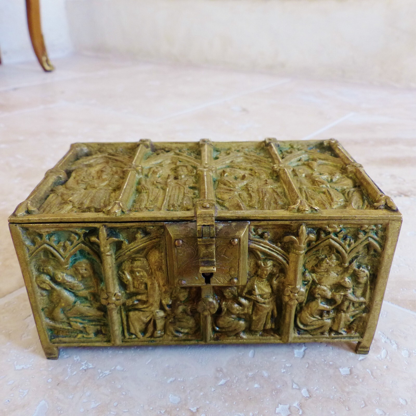 RARE & SUPERB ANTIQUE 19th CENTURY BRONZE BOX with BIBLICAL SCNES 1880's RARE & SUPERB ANTIQUE 19th CENTURY BRONZE BOX with BIBLICAL SCNES 1880's