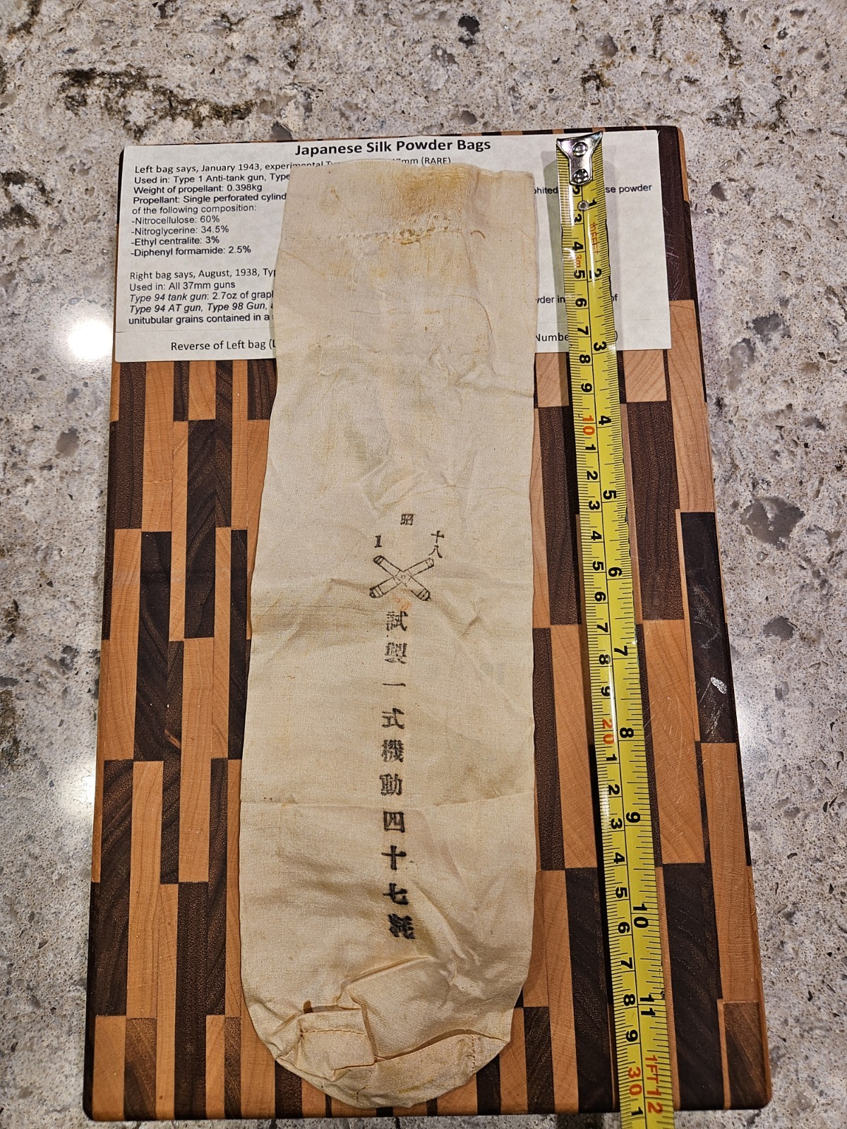 WW2 WWII Japanese Silk Powder Bags (Set of 3) Type 1 47mm & Type 94 37mm Gun WW2 WWII Japanese Silk Powder Bags (Set of 3) Type 1 47mm & Type 94 37mm Gun