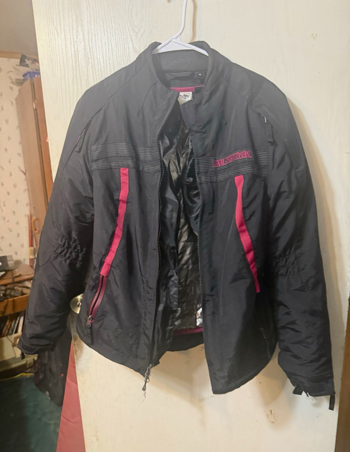 Harley-Davidson Black Jacket purple Accents Size M Made in Indonesia Harley-Davidson Black Jacket purple Accents Size M Made in Indonesia