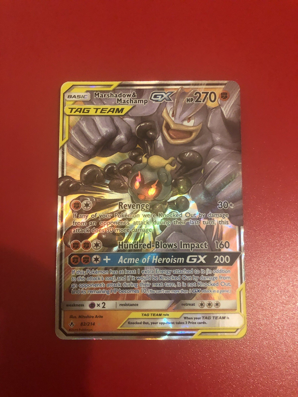 Pokémon TCG Marshadow & Machamp GX TAG TEAM 82/214 Ultra Rare Holo English Pokémon TCG Marshadow & Machamp GX TAG TEAM 82/214 Ultra Rare Holo English