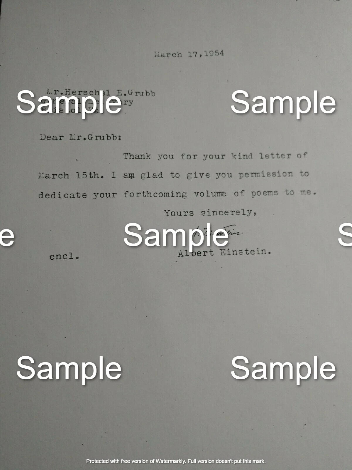 Albert Einstein Letter Albert Einstein Letter