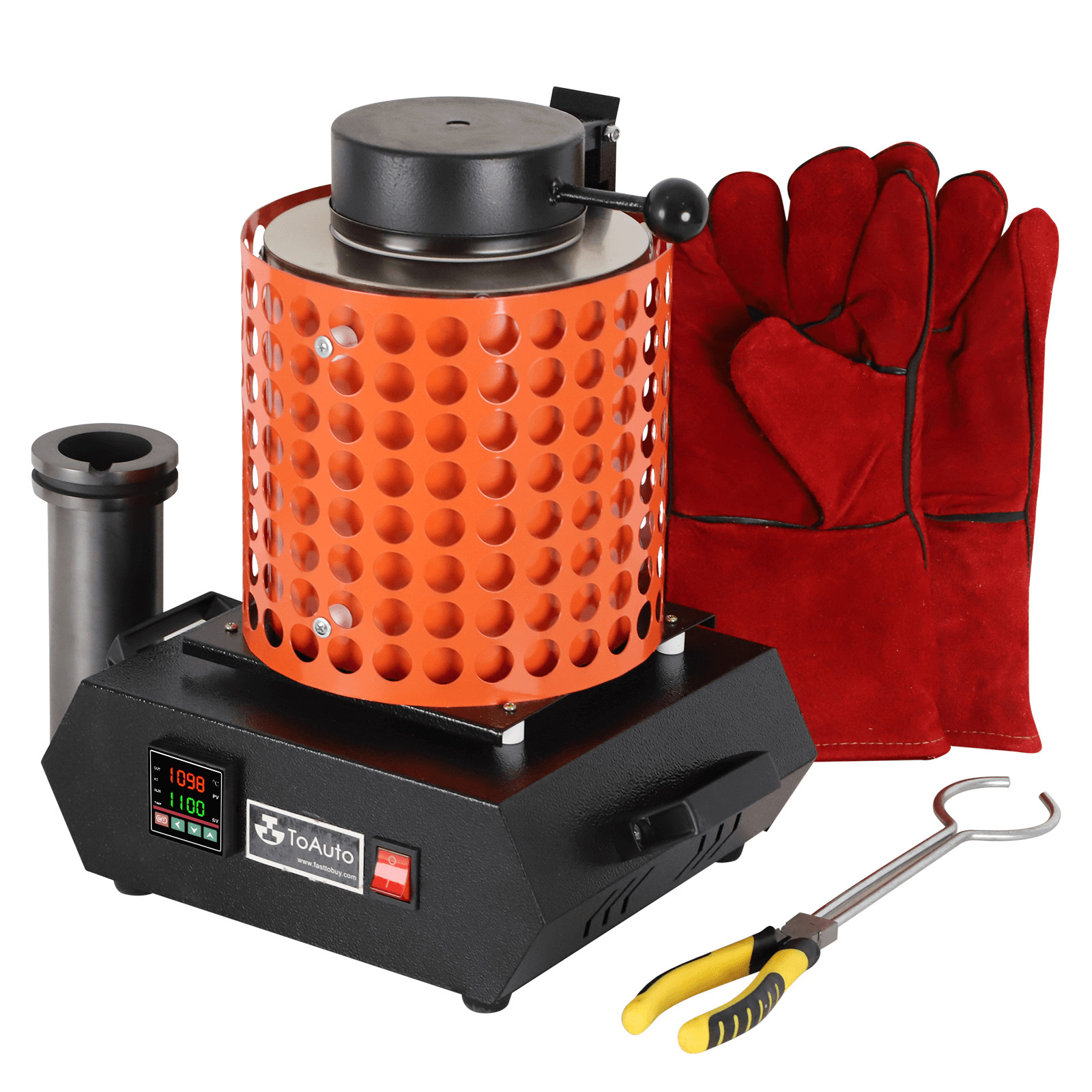 TOAUTO Upgraded Gold Melting Furnace Smelter Kiln Kit Casting Refining Jewelry TOAUTO Upgraded Gold Melting Furnace Smelter Kiln Kit Casting Refining Jewelry