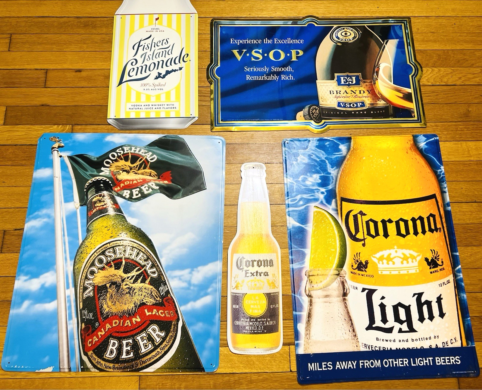 Lot 5 Beer Liquor Metal BAR Signs Decor Man Cave Corona Light Moosehead Fishers Lot 5 Beer Liquor Metal BAR Signs Decor Man Cave Corona Light Moosehead Fishers