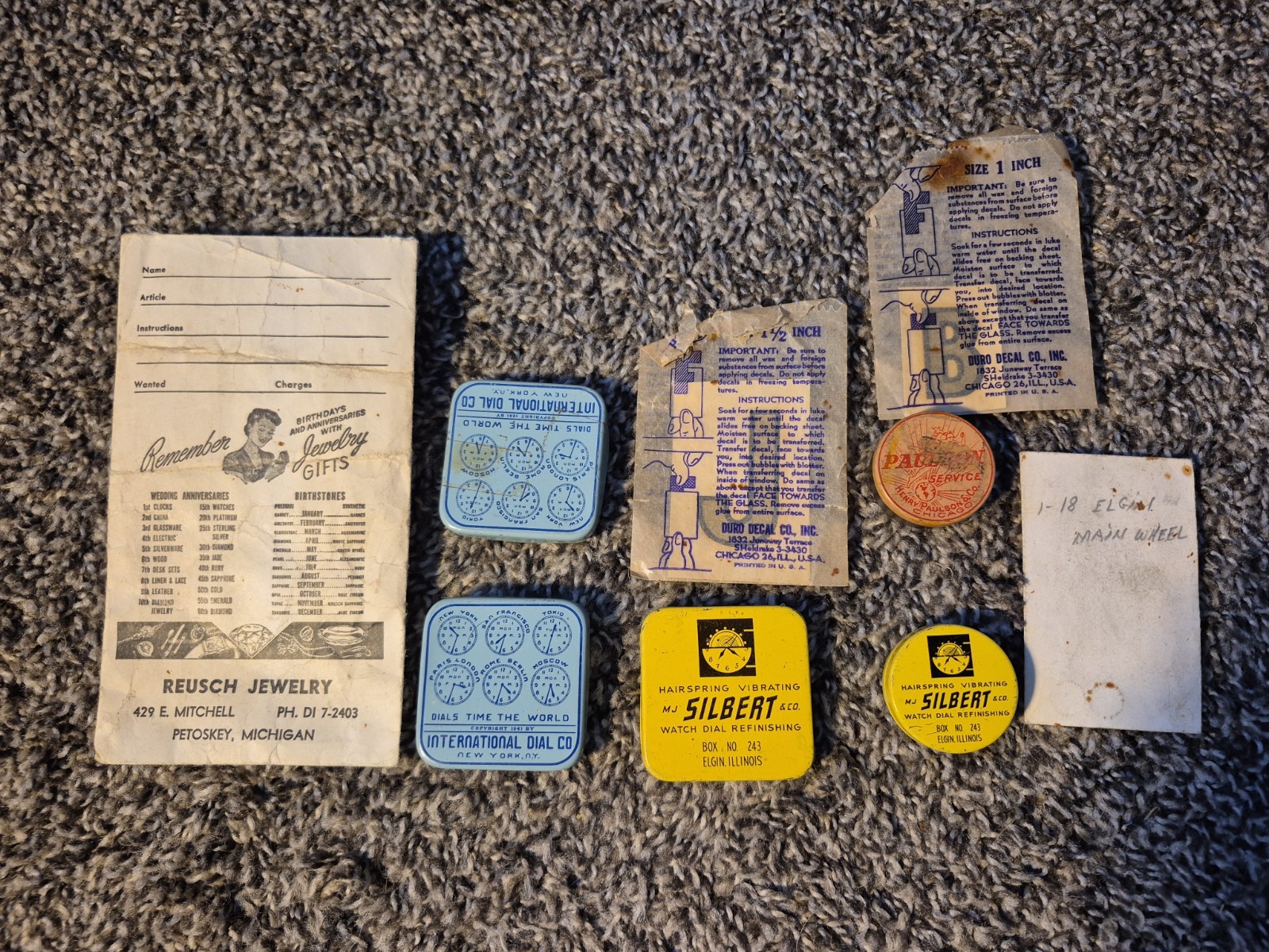 Grandpas Watch Maker Junk Drawer Find. Vintage Tins That Held Watch Parts Grandpas Watch Maker Junk Drawer Find. Vintage Tins That Held Watch Parts