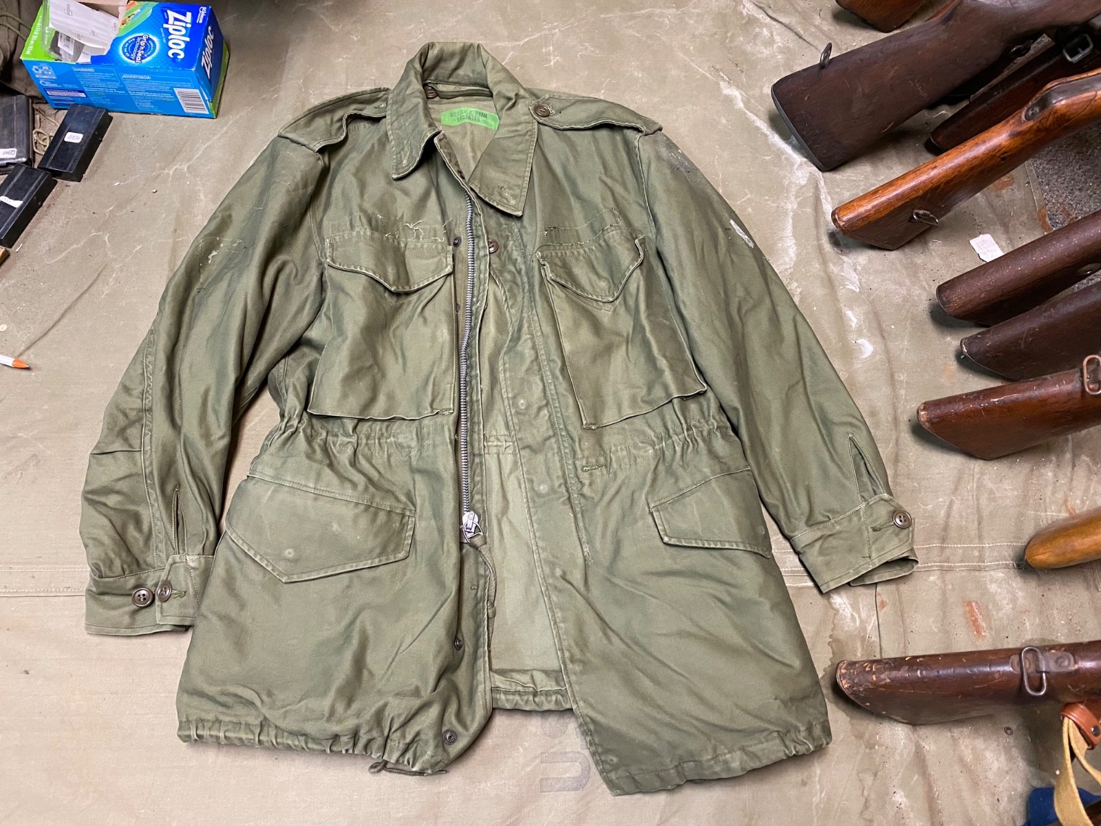ORIGINAL POST WWII KOREAN WAR US ARMY M1951 COMBAT FIELD JACKET-NAMED ORIGINAL POST WWII KOREAN WAR US ARMY M1951 COMBAT FIELD JACKET-NAMED