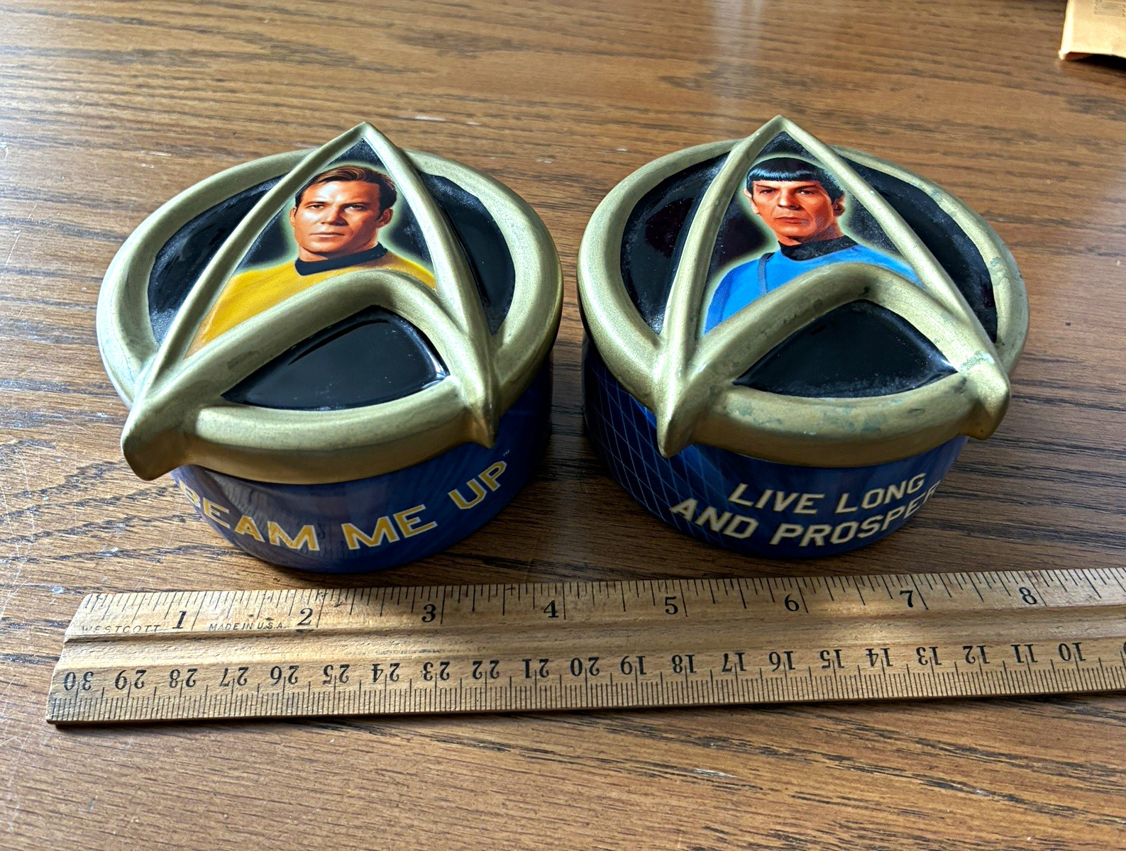 Star Trek Westland Giftware Trinket Box Pair Set Captain Kirk & Mr Spock Star Trek Westland Giftware Trinket Box Pair Set Captain Kirk & Mr Spock