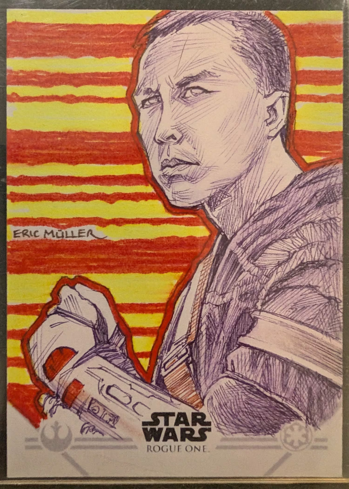 2016 Topps Rogue One Chirrut Îmwe Eric Muller Sketch Card 2016 Topps Rogue One Chirrut Îmwe Eric Muller Sketch Card