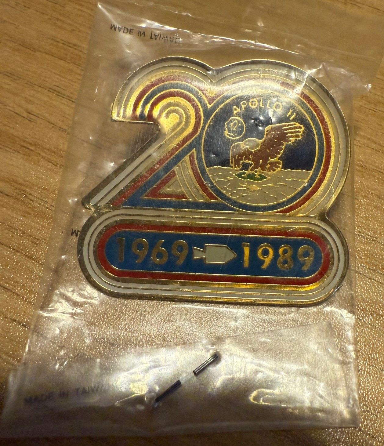 NASA Apollo 11 20th Anniversary Pin Apollo 11 1969-1989 Given to Me as Employee NASA Apollo 11 20th Anniversary Pin Apollo 11 1969-1989 Given to Me as Employee