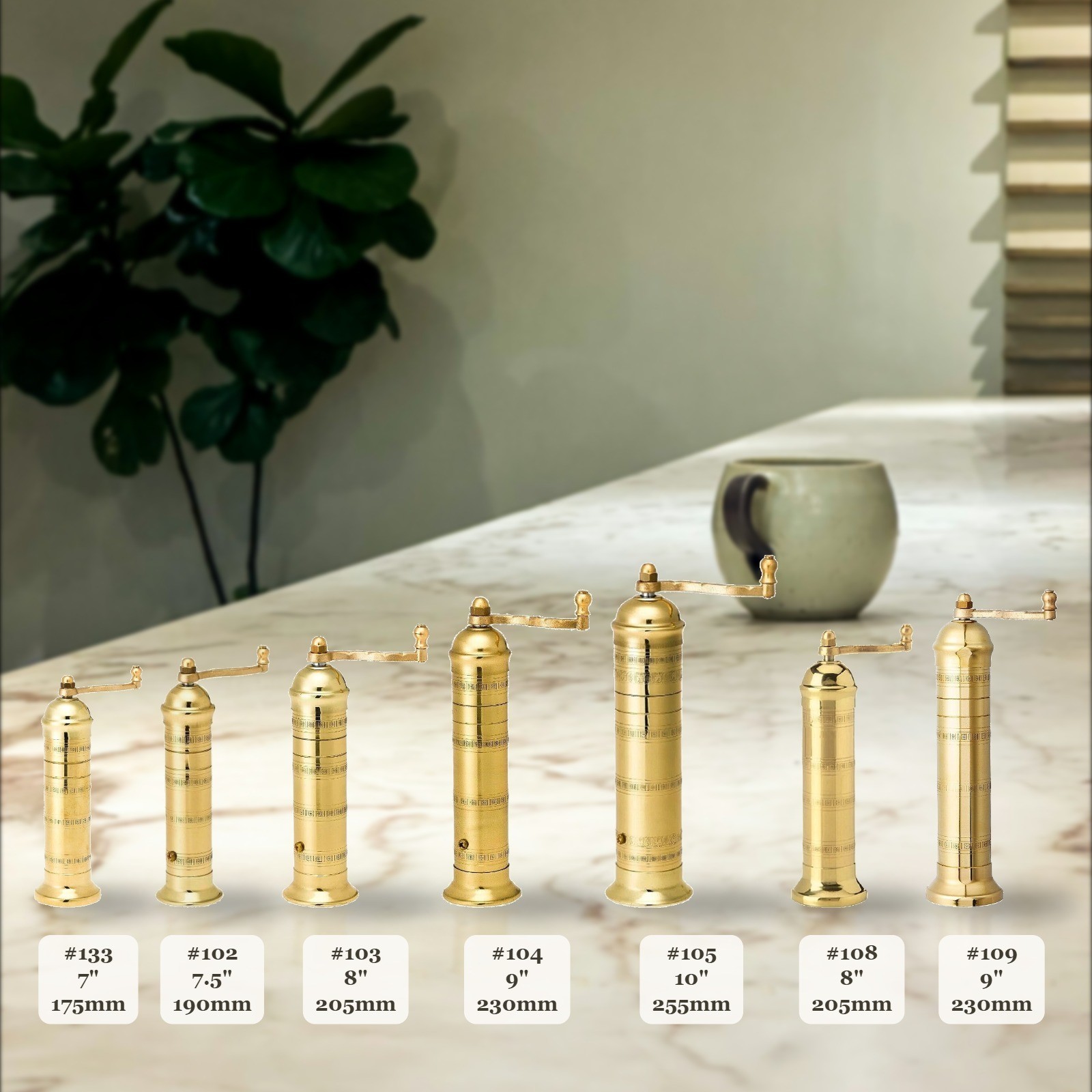 Alexander Handcrafted Mills Brass Pepper Salt Mill Refillable Duties Paid