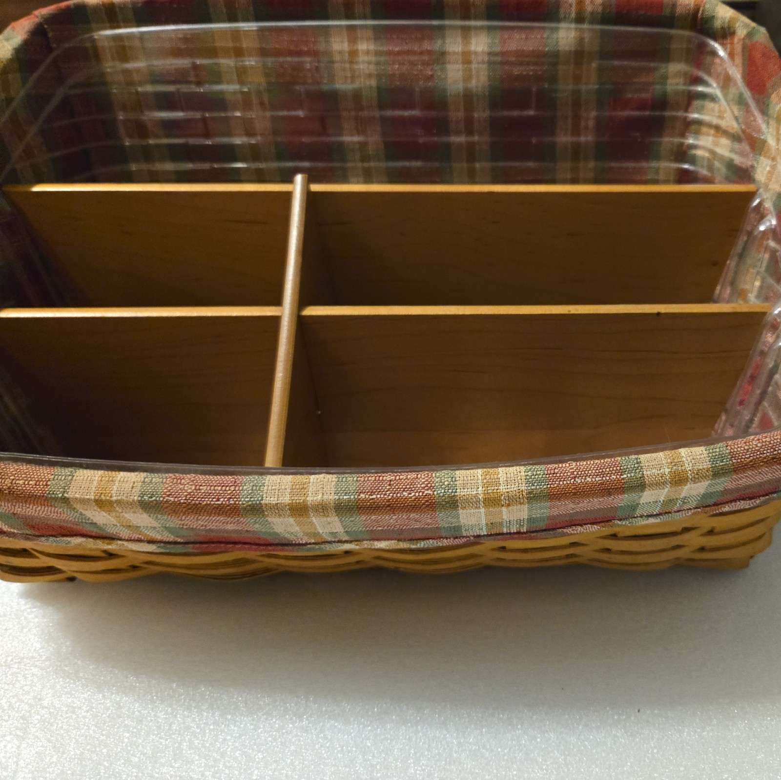 Longaberger 2004 Large Desk Top Organizer Basket Protect Liner Dividers