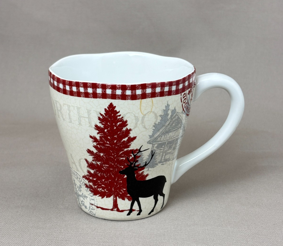 222 Fifth Northwood Cottage Coffee Mug Deer Rustic Cabin Pine Tree Red Cup 16oz 222 Fifth Northwood Cottage Coffee Mug Deer Rustic Cabin Pine Tree Red Cup 16oz