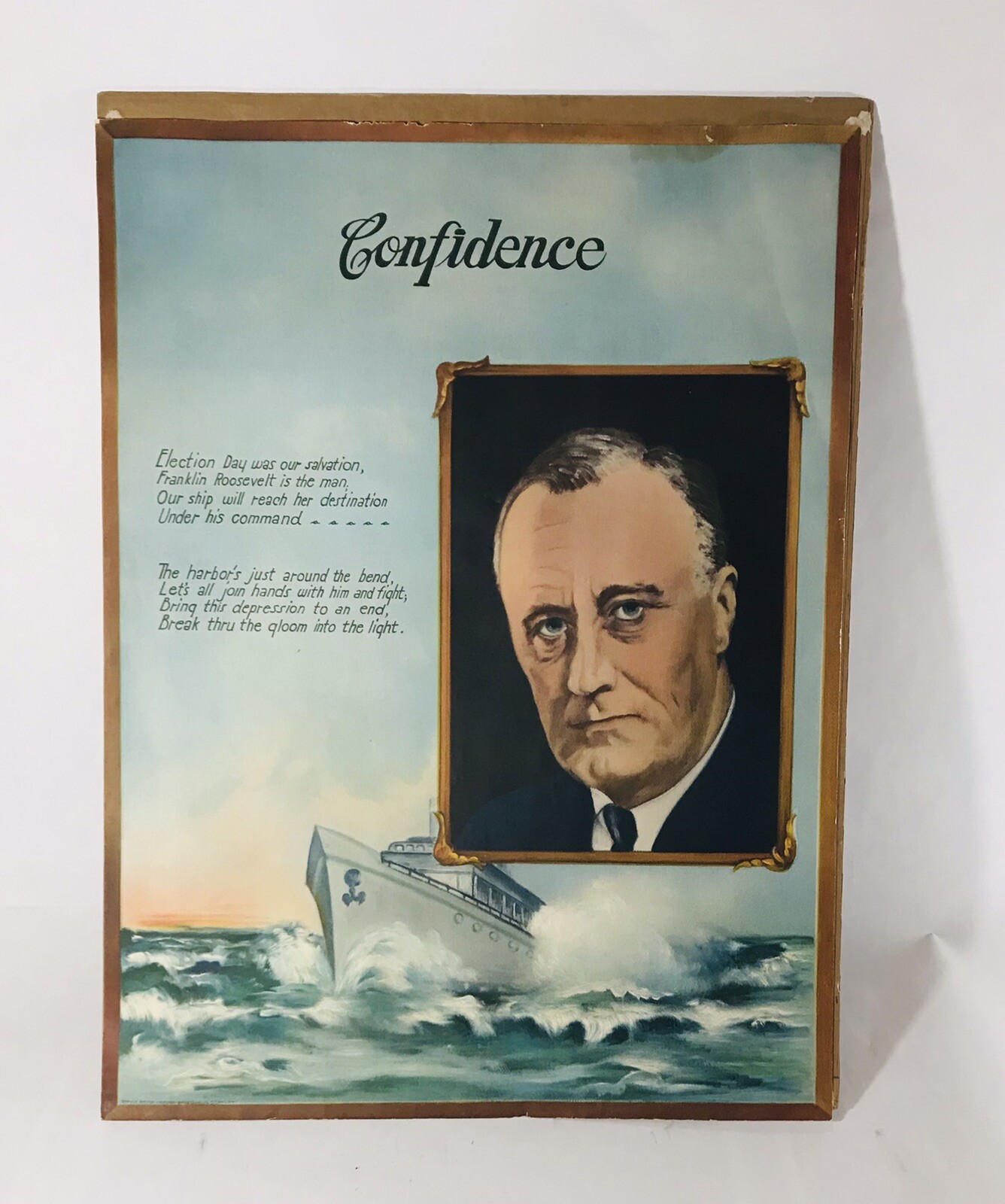 FDR-Poster 1932-1933 Confidence-Celebrate The New Deal-Rare-Original FDR-Poster 1932-1933 Confidence-Celebrate The New Deal-Rare-Original