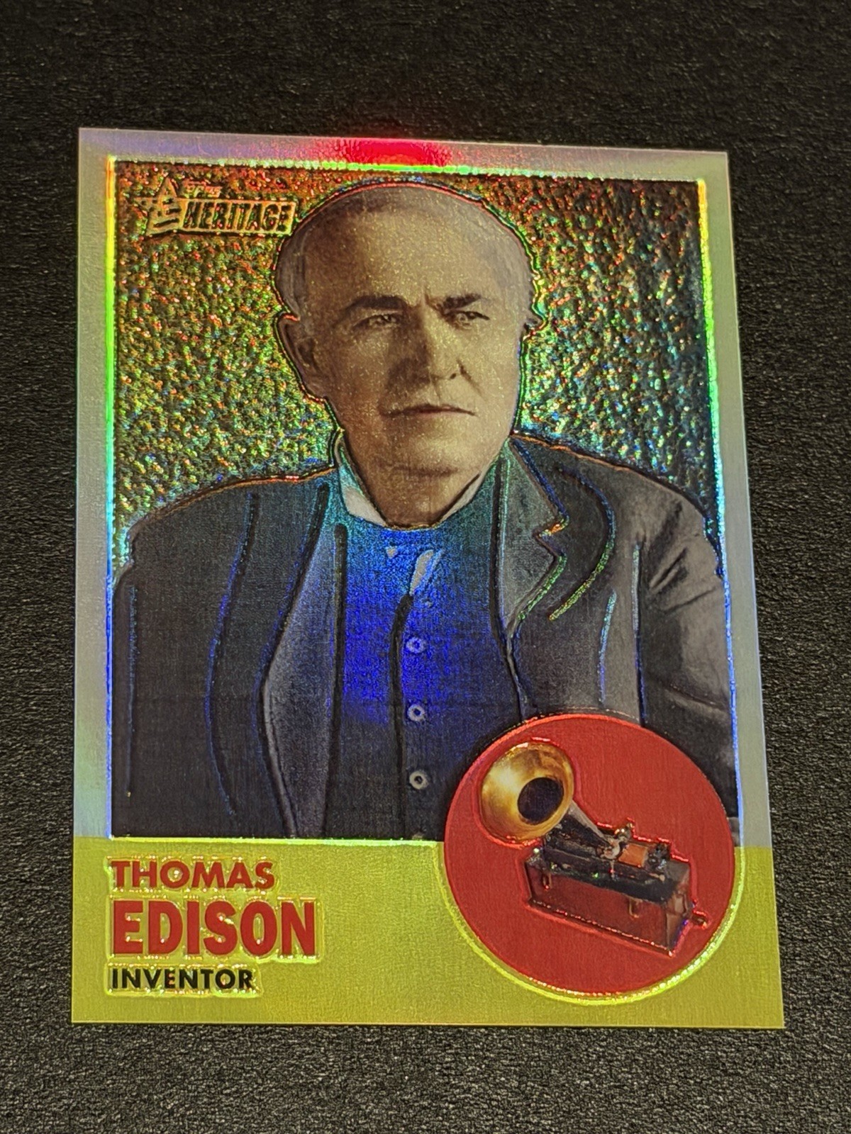 2009 Topps American Heritage Thomas Edison #C41 Chrome Refractor 22/76. Rare 2009 Topps American Heritage Thomas Edison #C41 Chrome Refractor 22/76. Rare