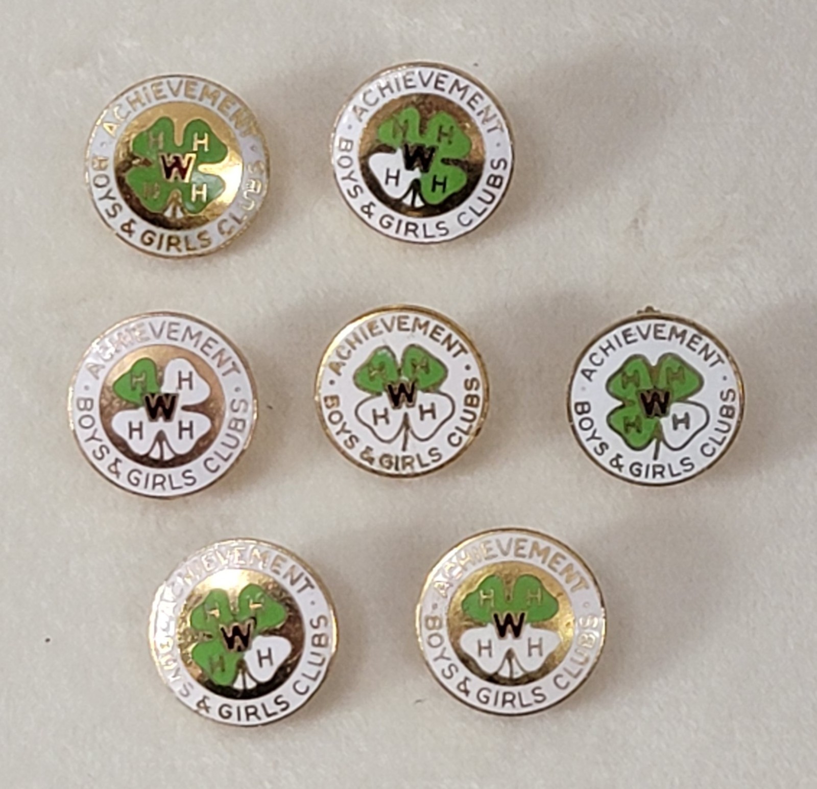 Vintage 4H BOYS & GIRLS Enamel ACHIEVEMENT CLUBS Pins PINBACKS Lot of 7 Vintage 4H BOYS & GIRLS Enamel ACHIEVEMENT CLUBS Pins PINBACKS Lot of 7